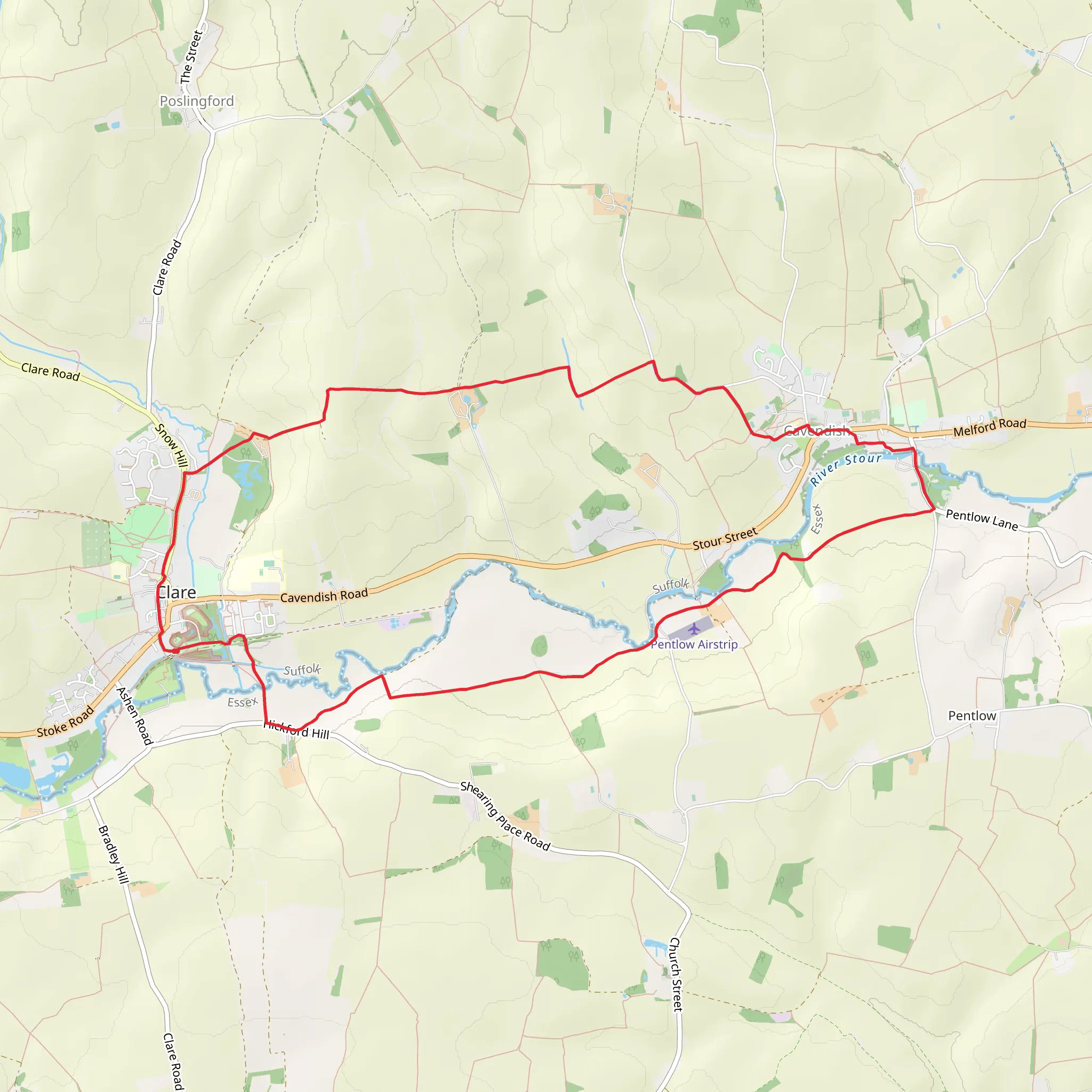 Clare Castle Country Park Trust Loop mobile static map