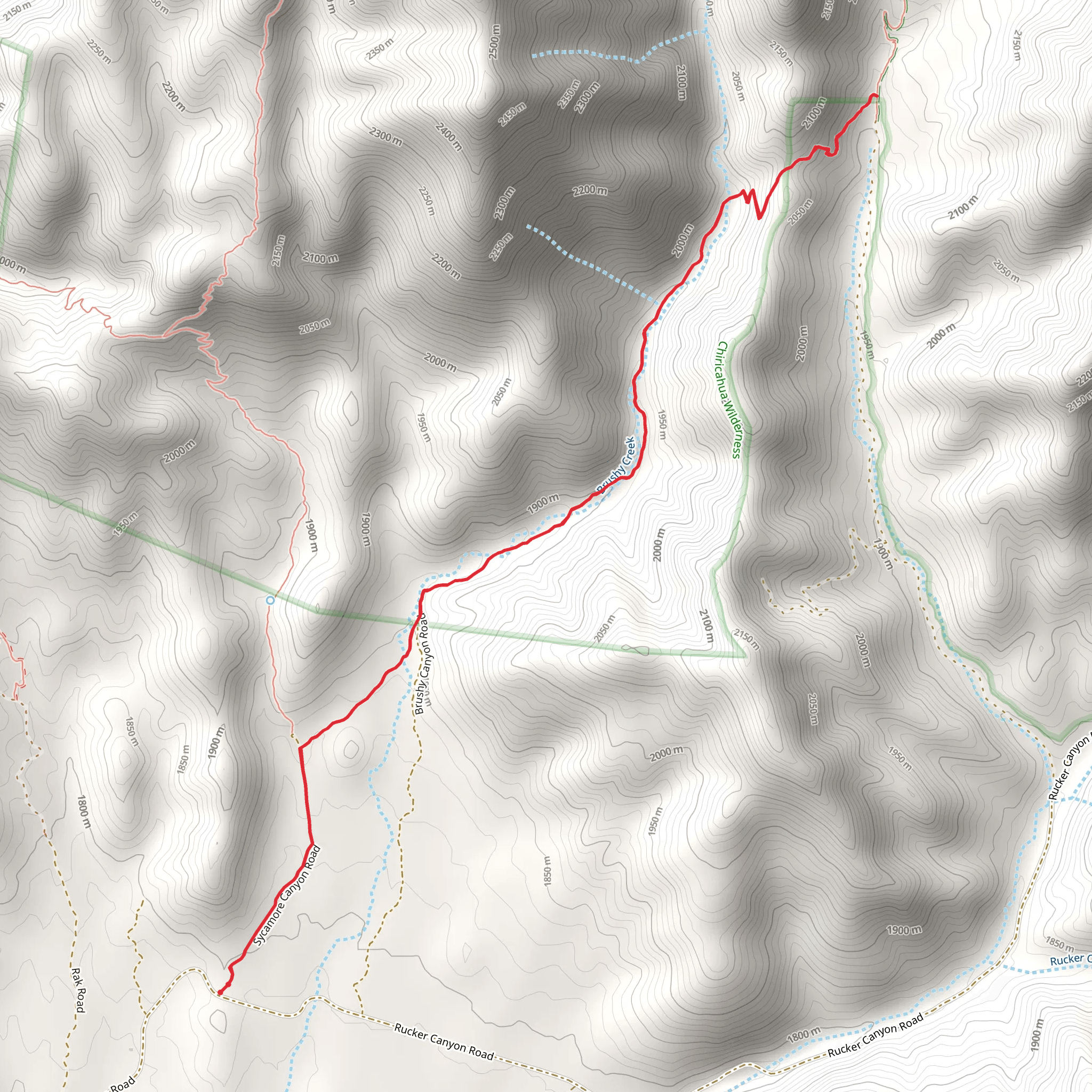 Brushy Canyon Trail mobile static map