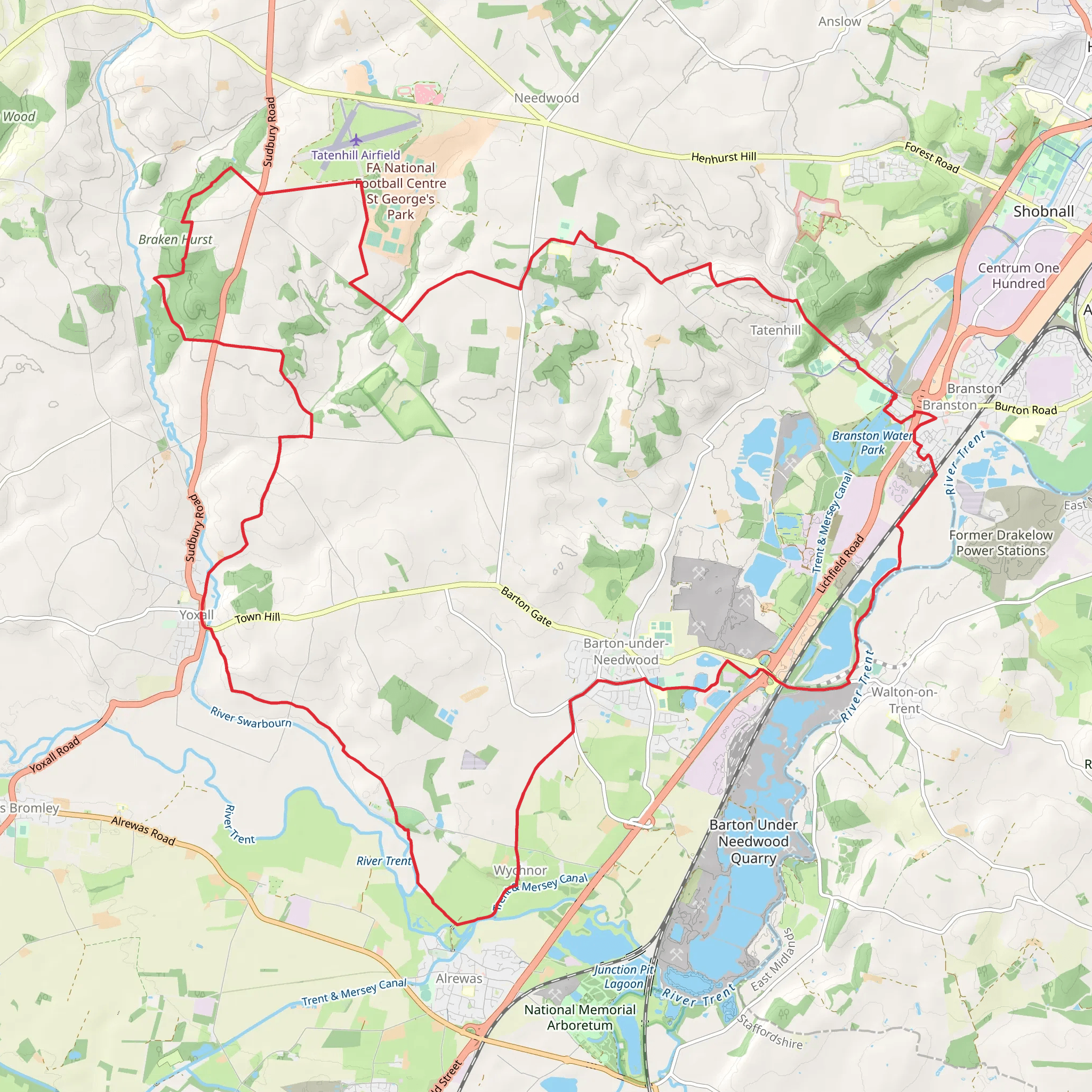 Branston - Jacksons Bank Walk mobile static map
