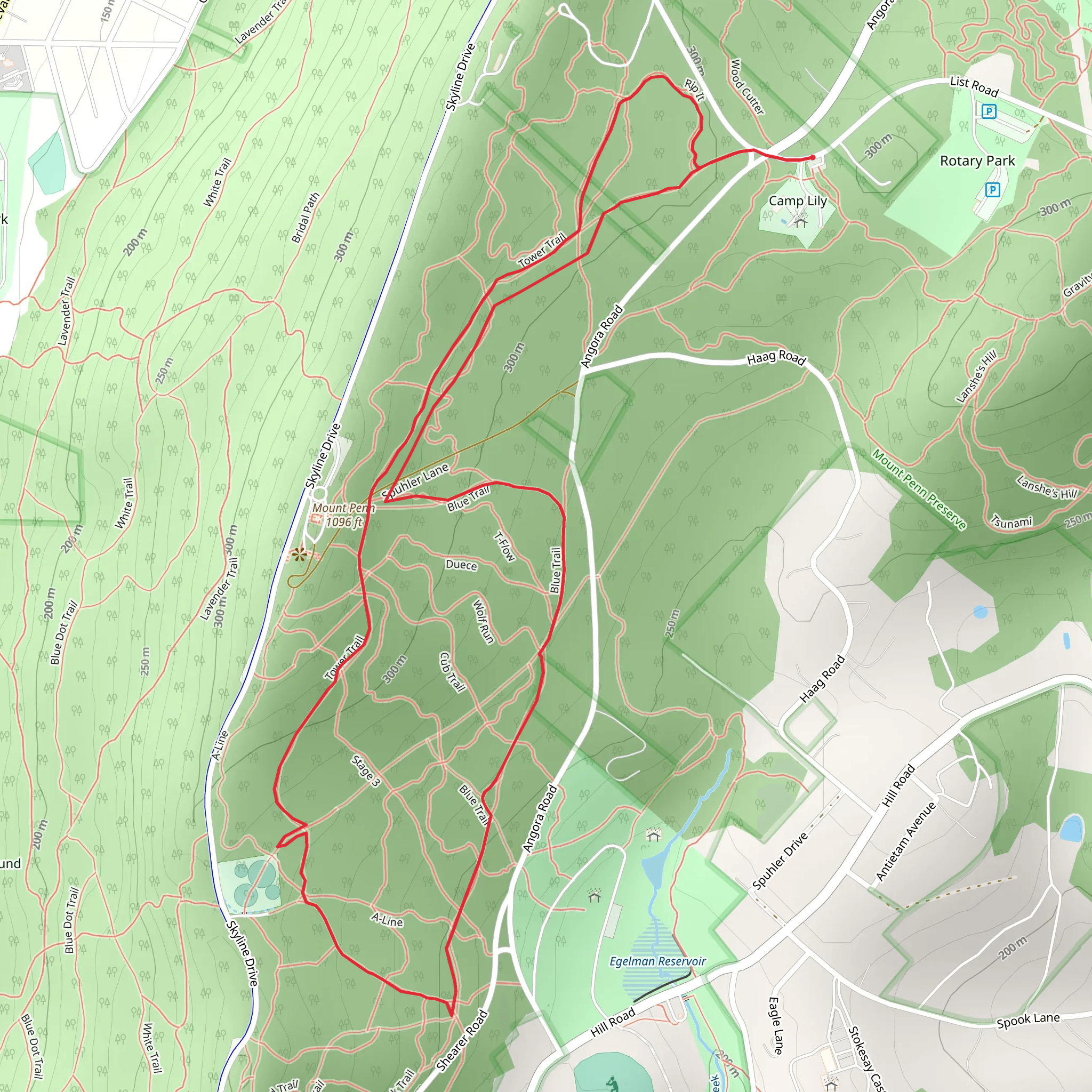 Drenkel Field Loop Trail via List Road mobile static map