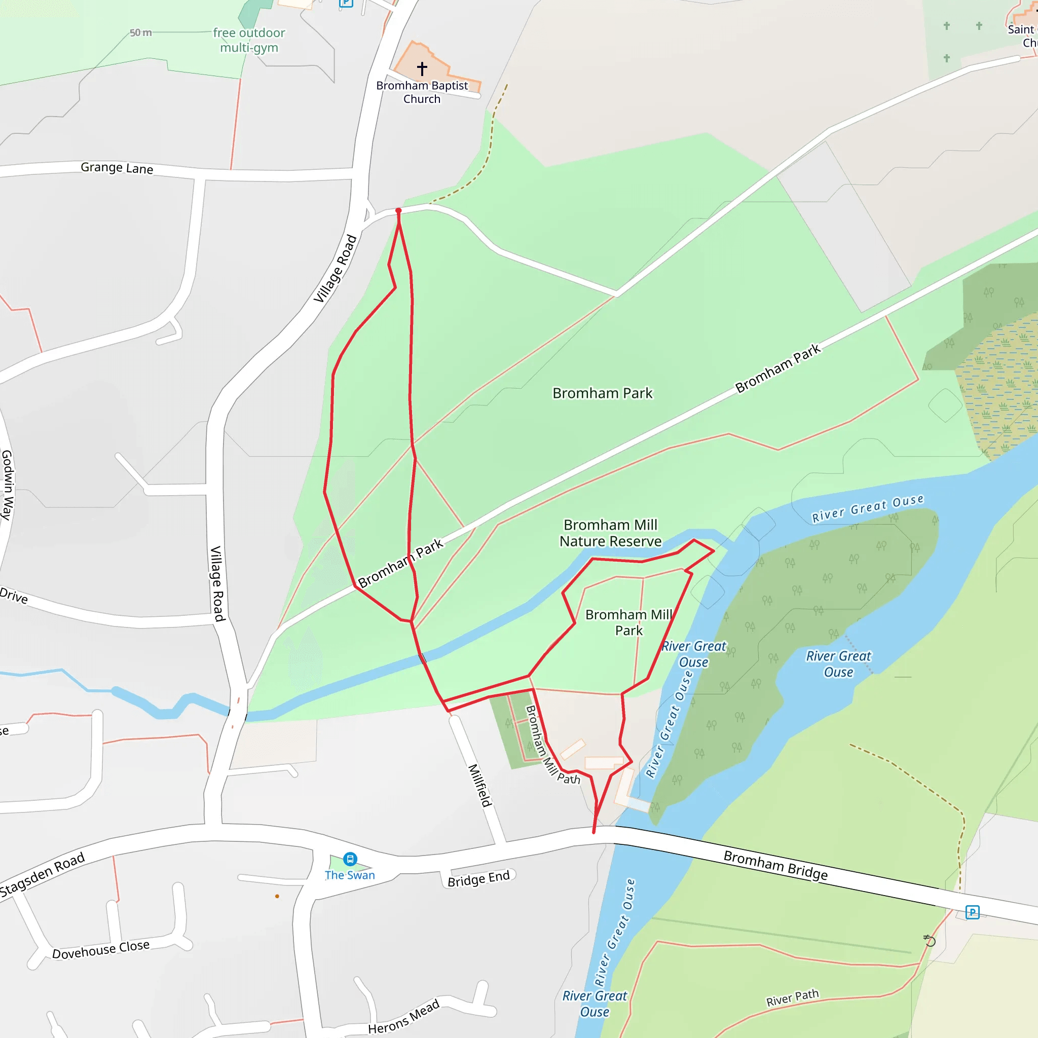 Bromham Park Loop mobile static map