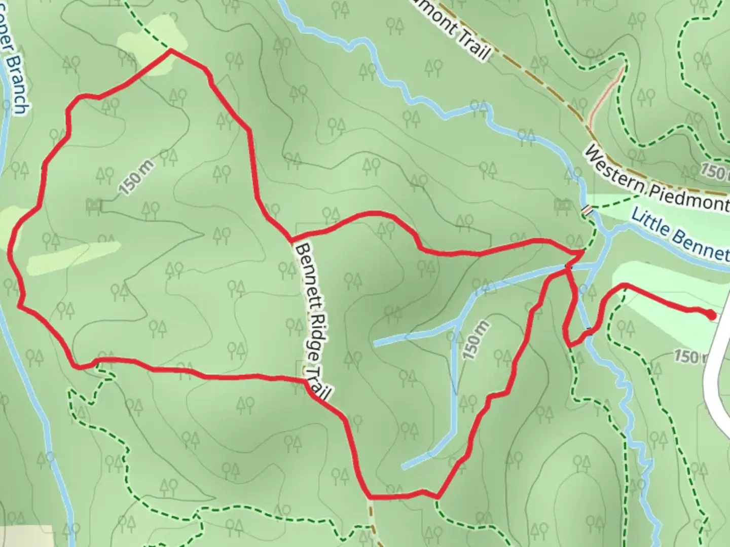 An image depicting the trail Wilson Mill Trail and Woodcock Hollow Trail Loop and its surrounding area.