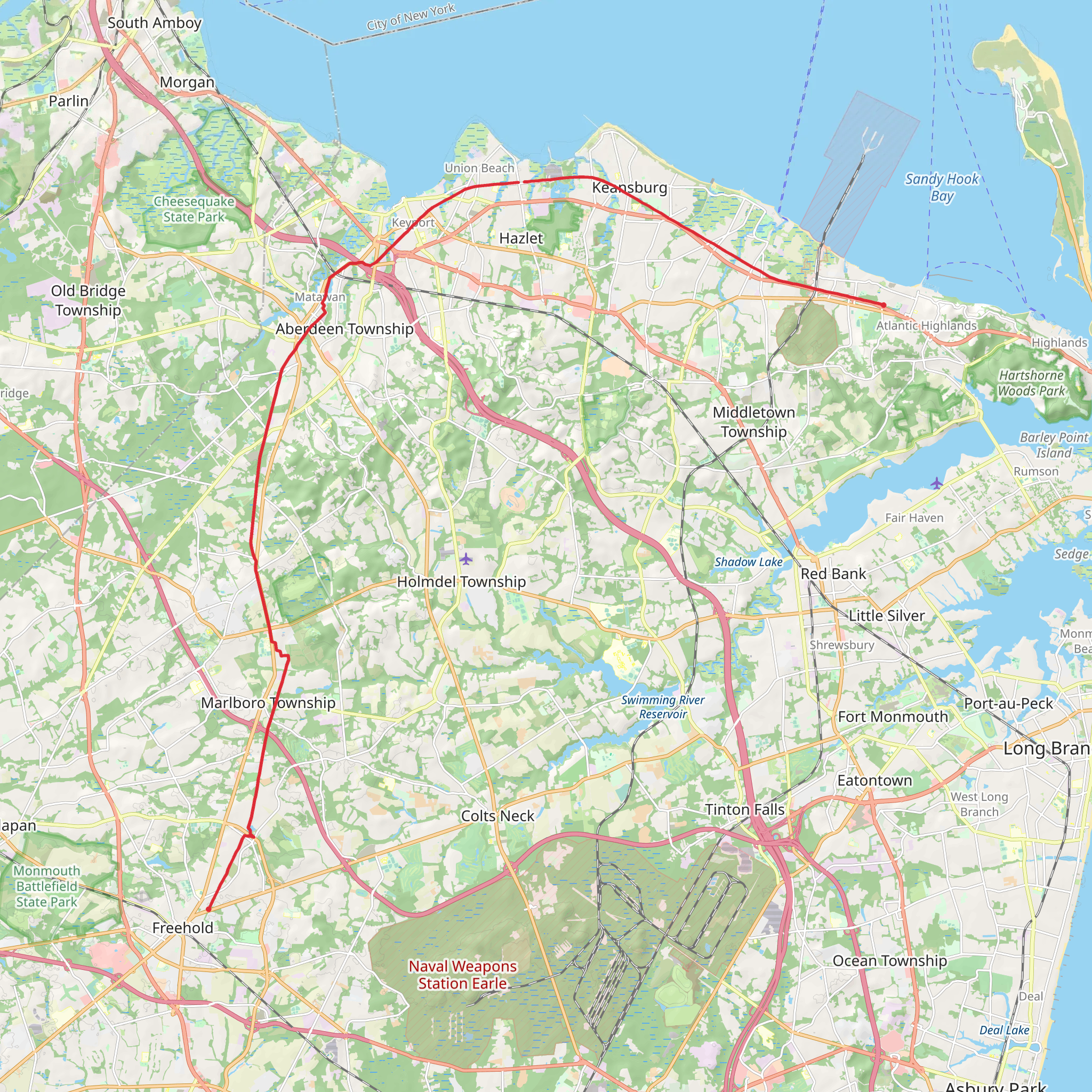 Henry Hudson Trail mobile static map