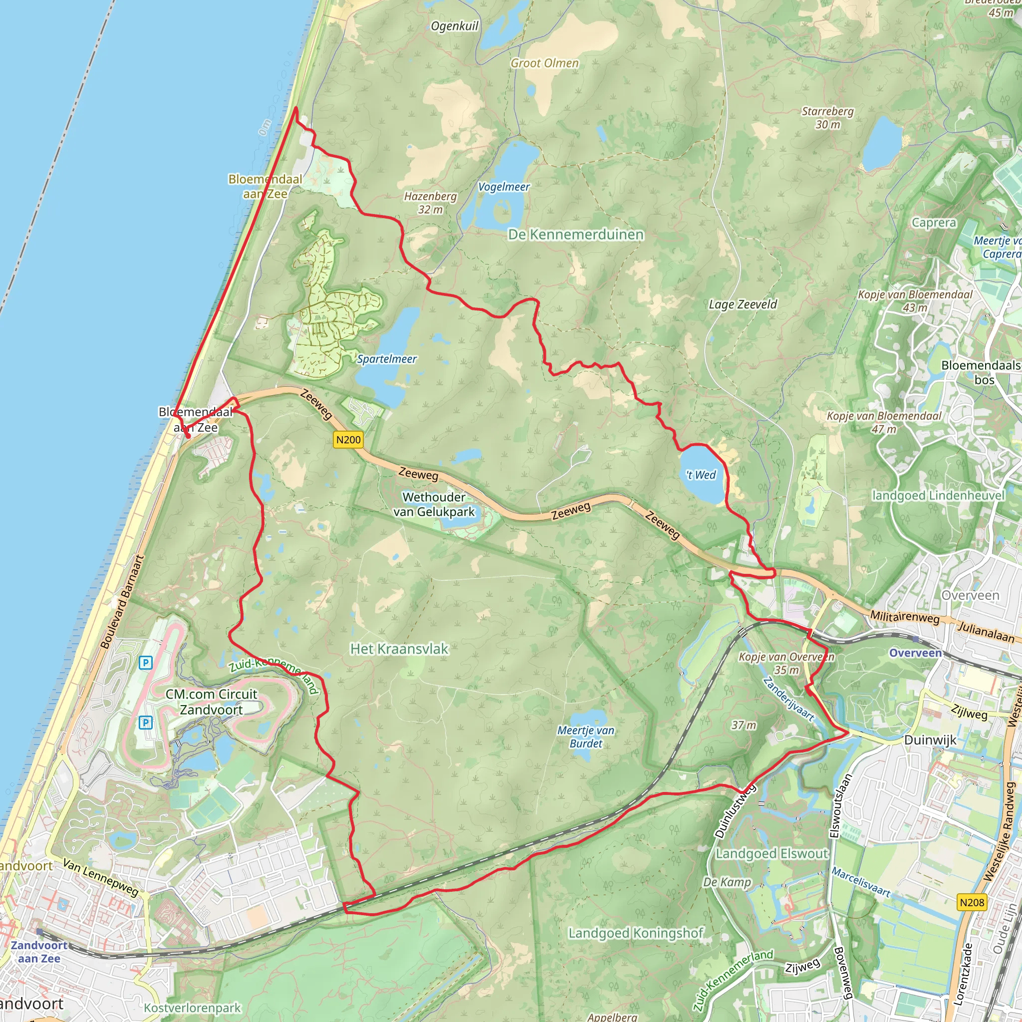 Hazenwei, t Wed and Zandvoort Loop mobile static map