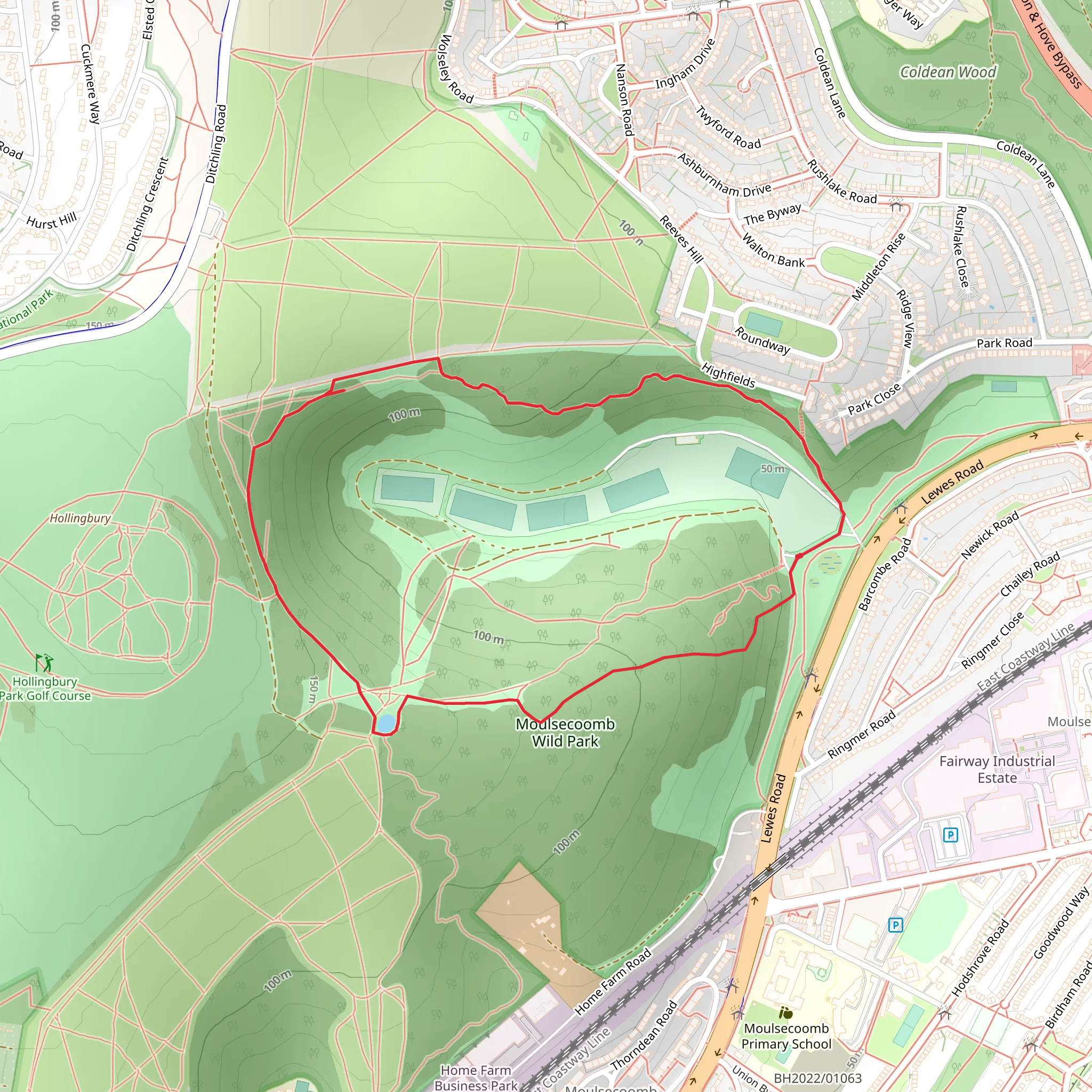 Moulsecoomb Wild Park Loop mobile static map