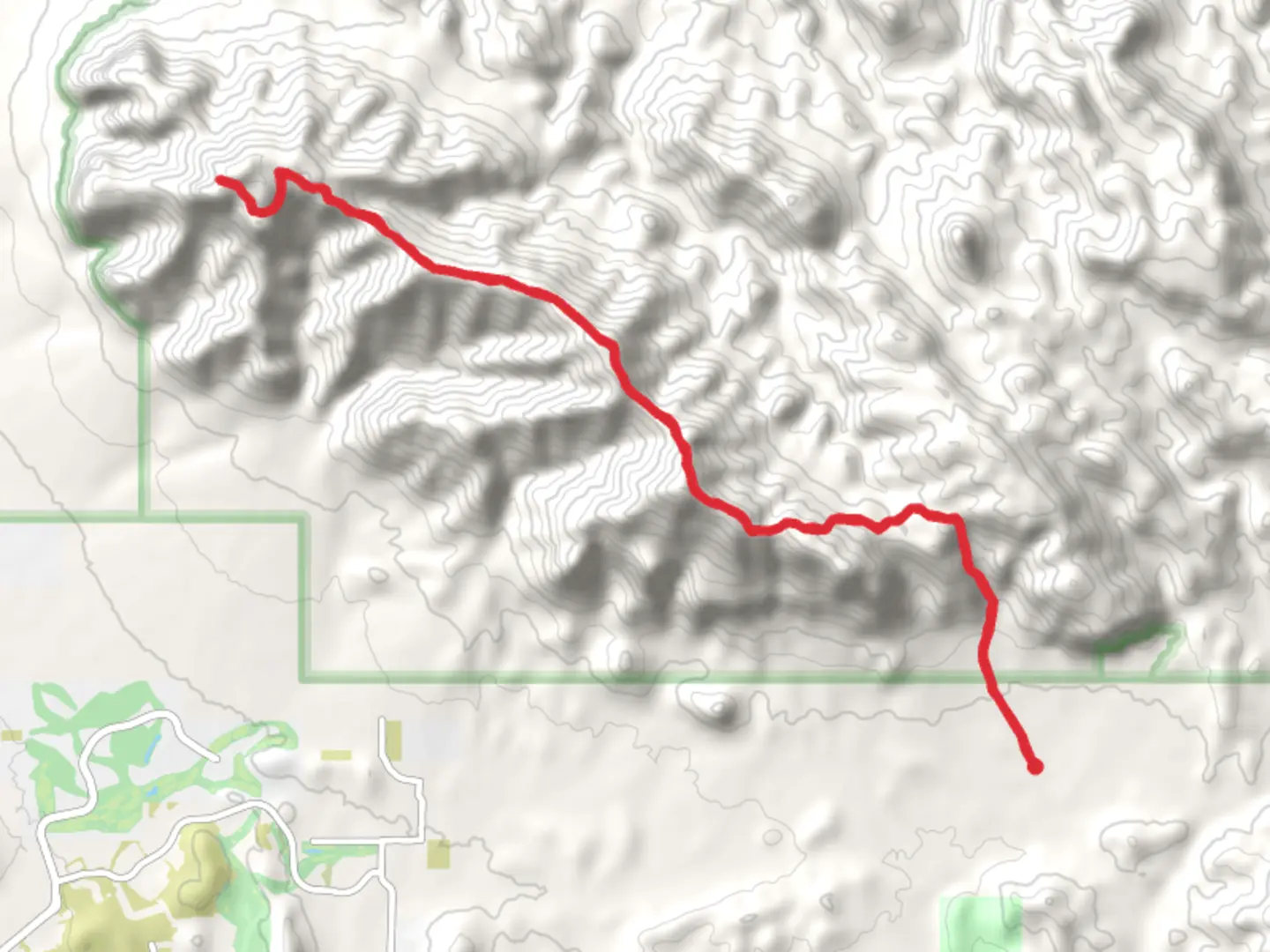 An image depicting the trail Superstition Mountains via Superstition Ridgeline Trail Out and Back and its surrounding area.