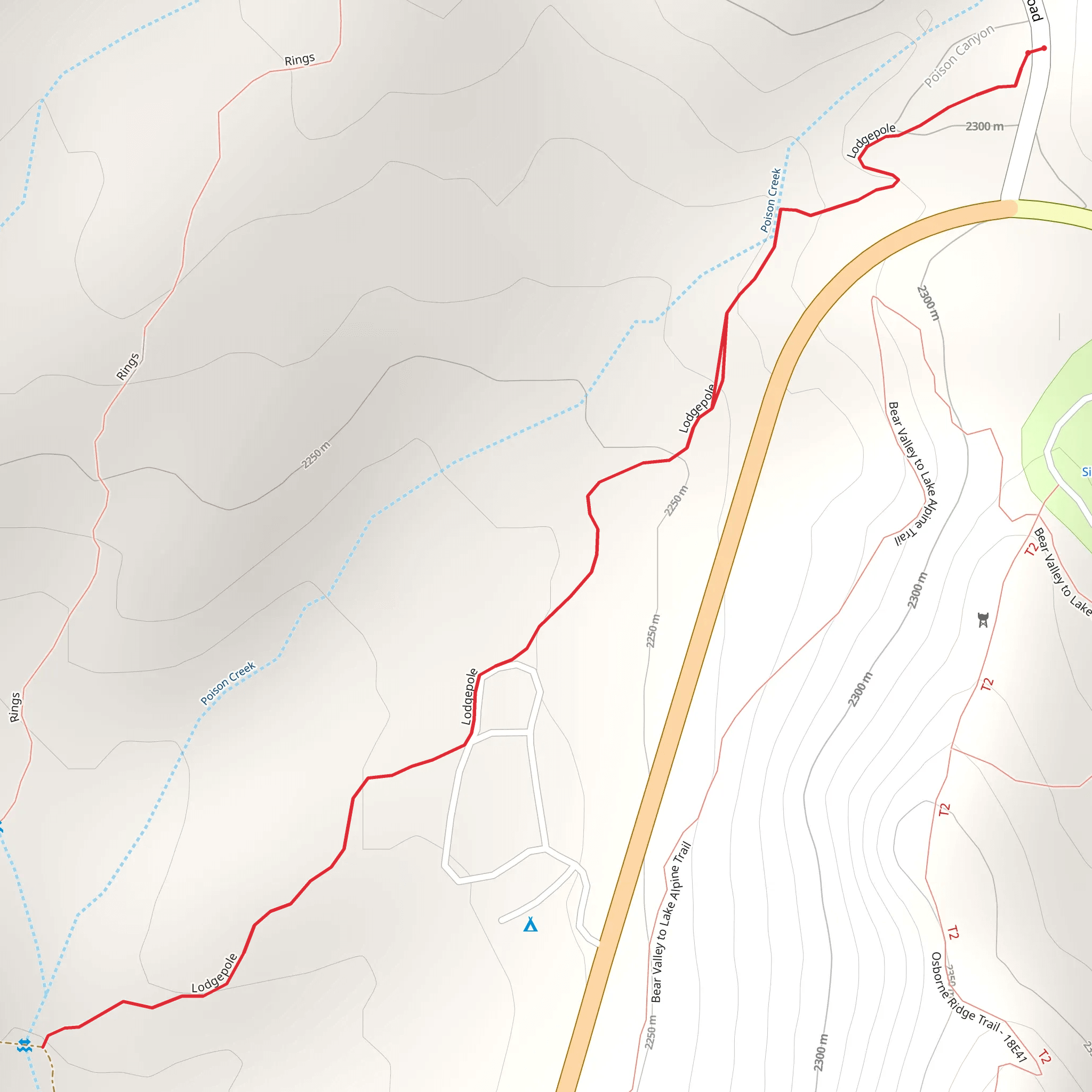 Lodgepole Trail mobile static map