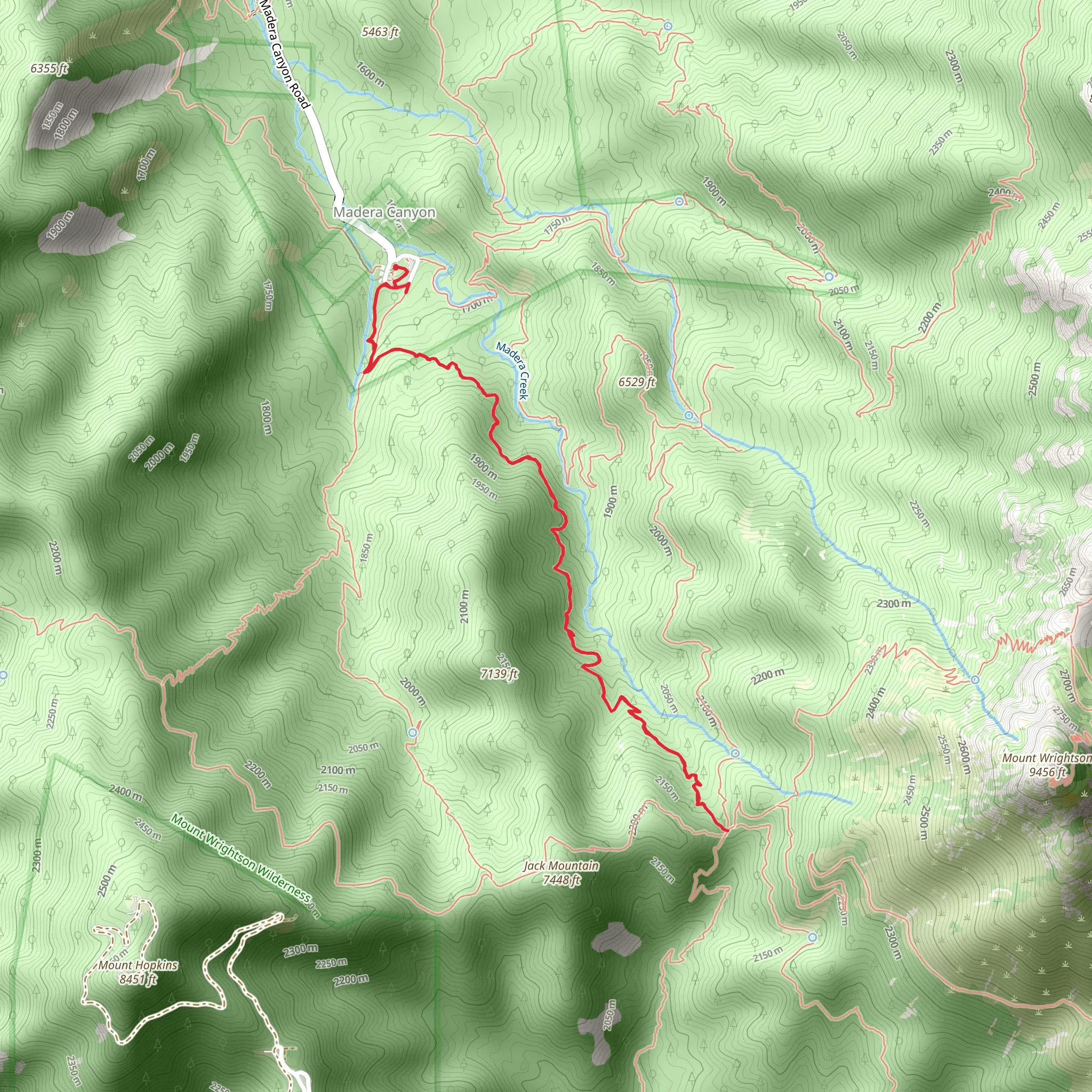 Josephine Saddle via Old Baldy Trail mobile static map