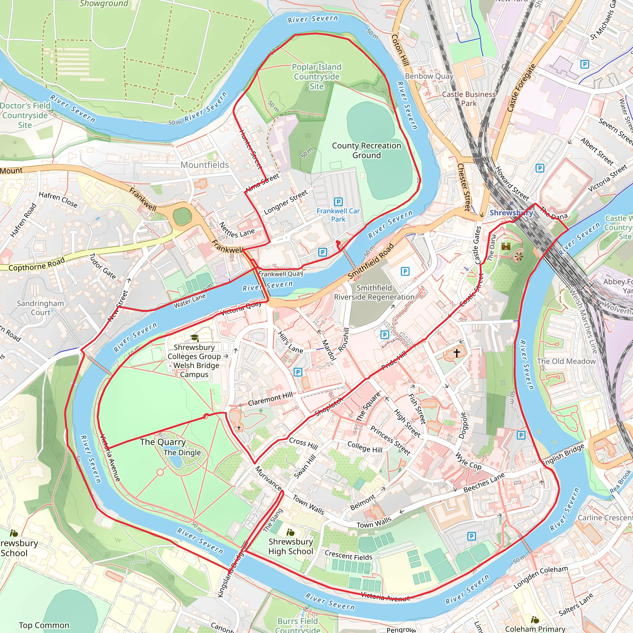 The Dingle and Queen Mother Centenary Rose Garden Loop mobile static map