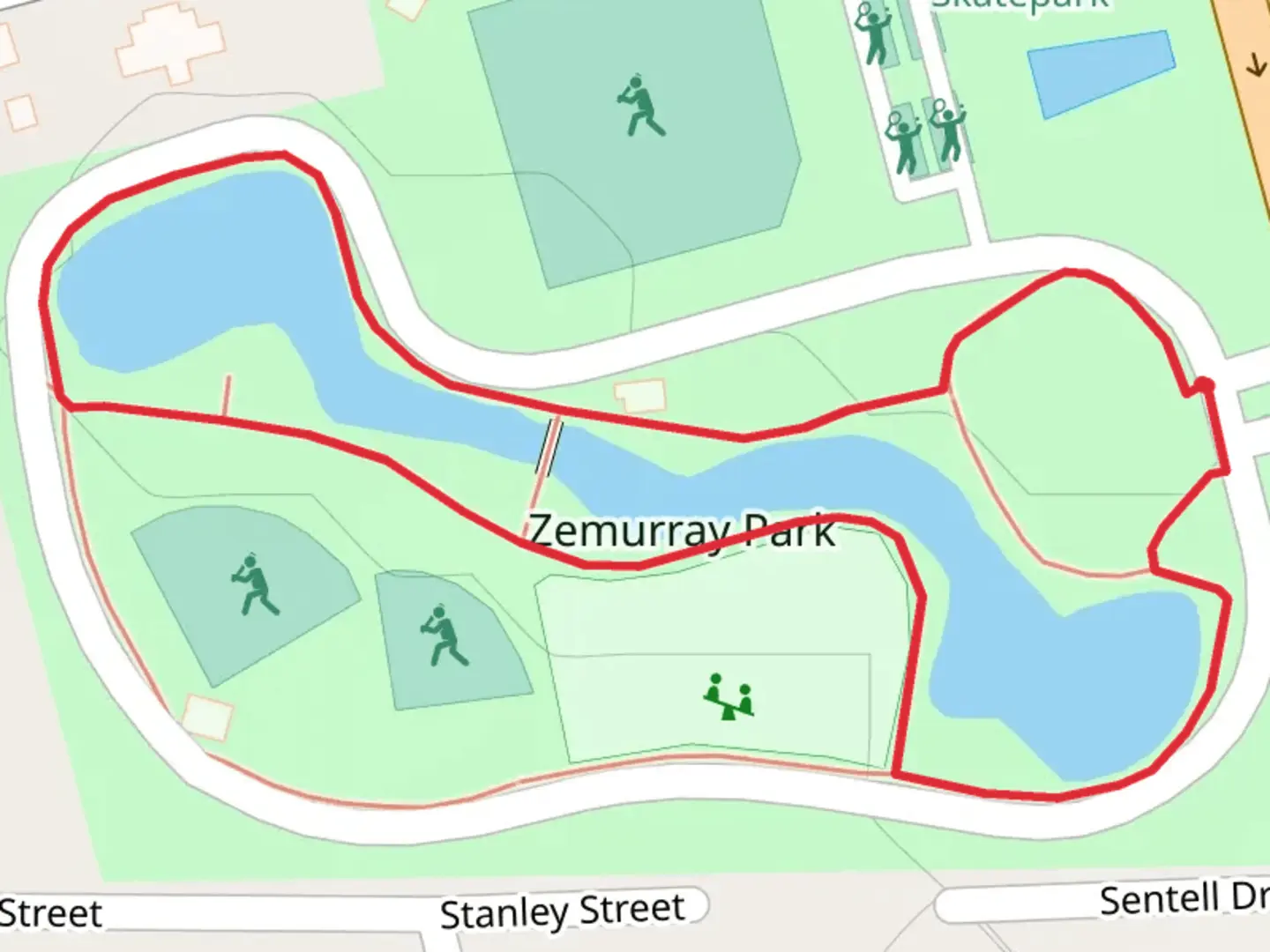 An image depicting the trail Zemurray Park Loop and its surrounding area.