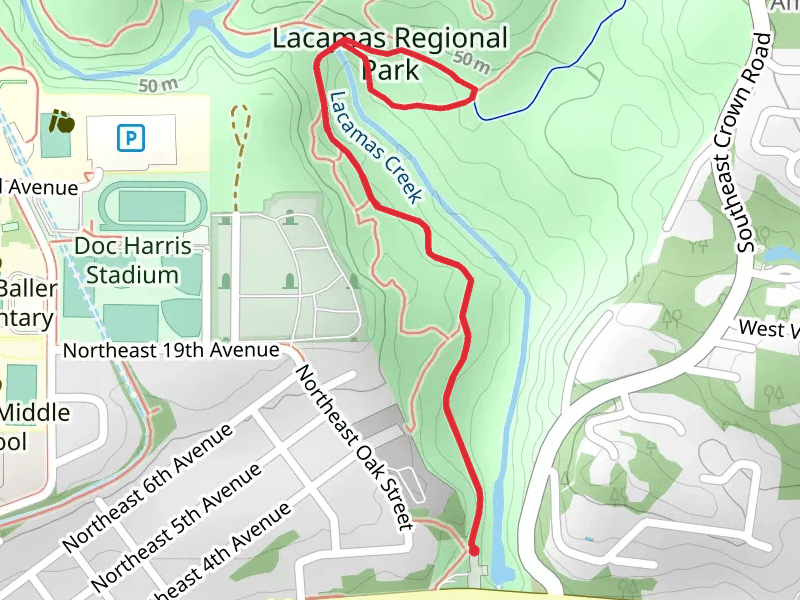 Lake to Lake Trail and Lacamas Creek