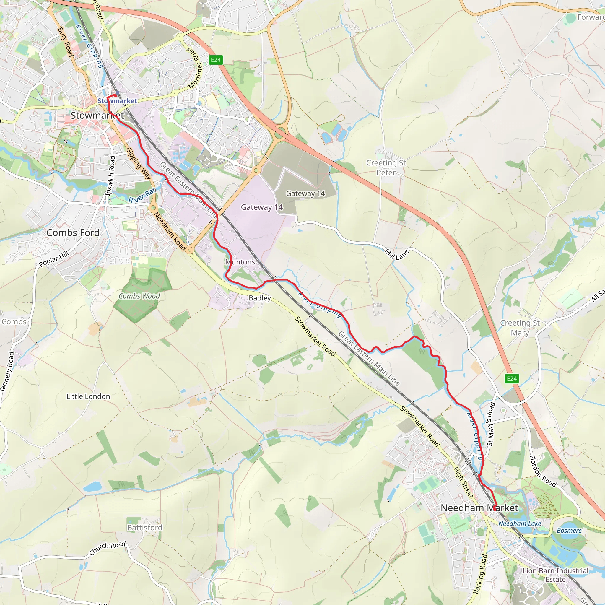 Stowmarket Walk mobile static map