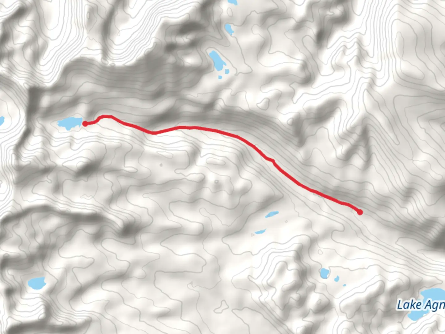 An image depicting the trail Waukena Lake via Rock Creek Road and its surrounding area.