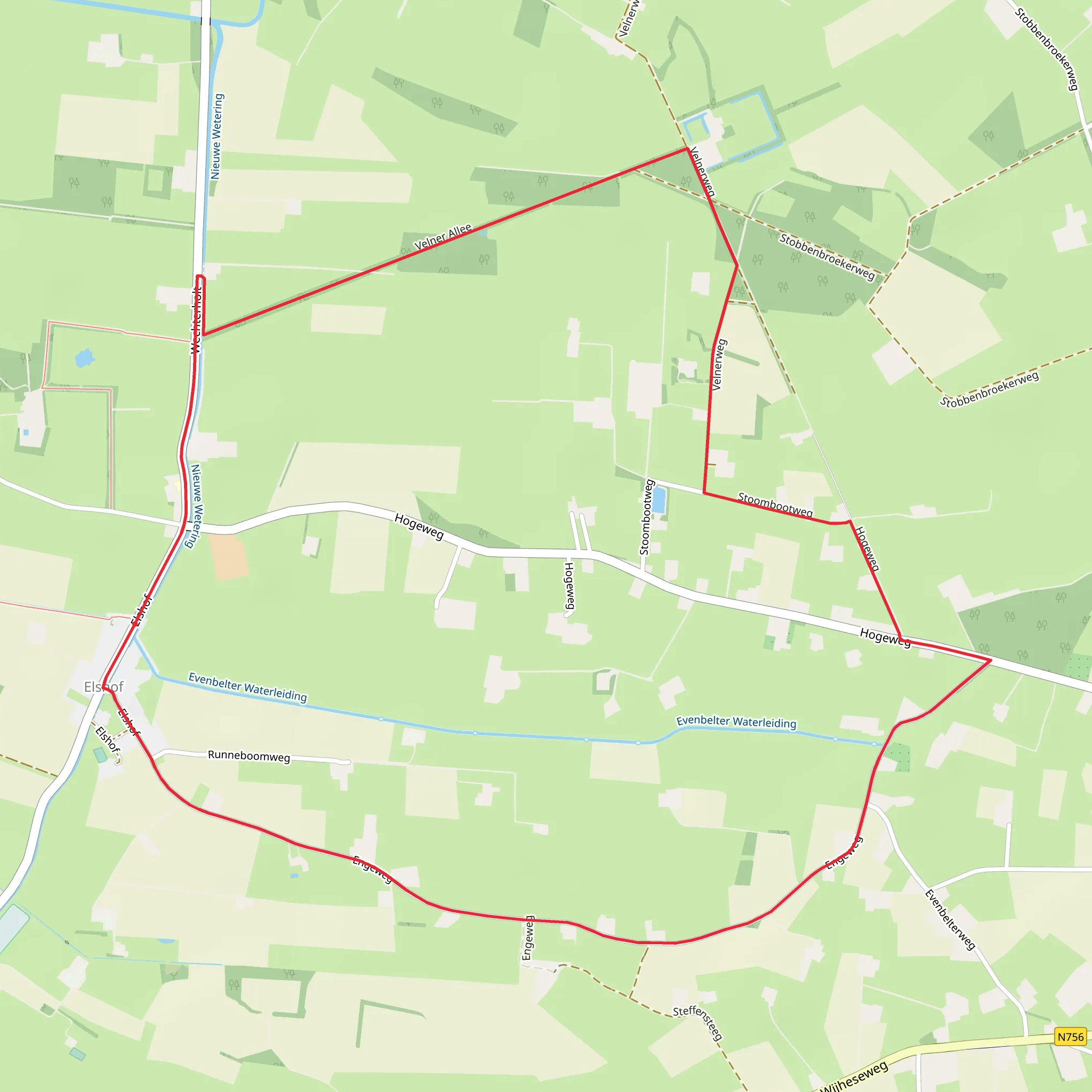 Hanzestedenpad and Enge Weg mobile static map