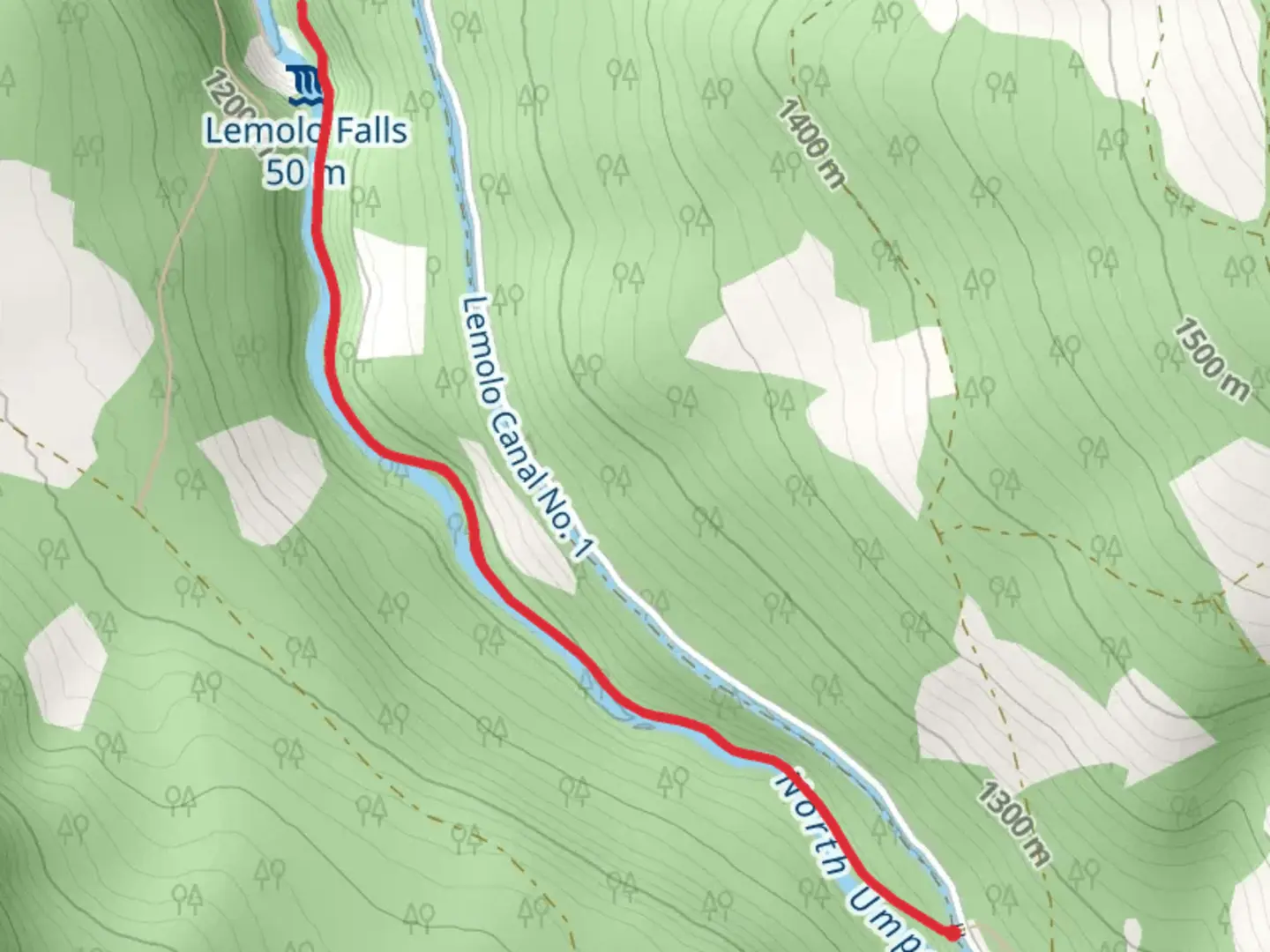 An image depicting the trail North Umpqua River Trail and its surrounding area.