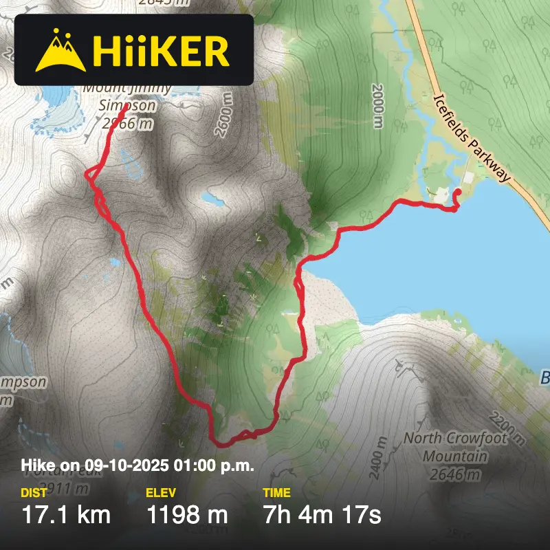 A map preview of the recording Hike on 09-10-2025 01:00 p.m..