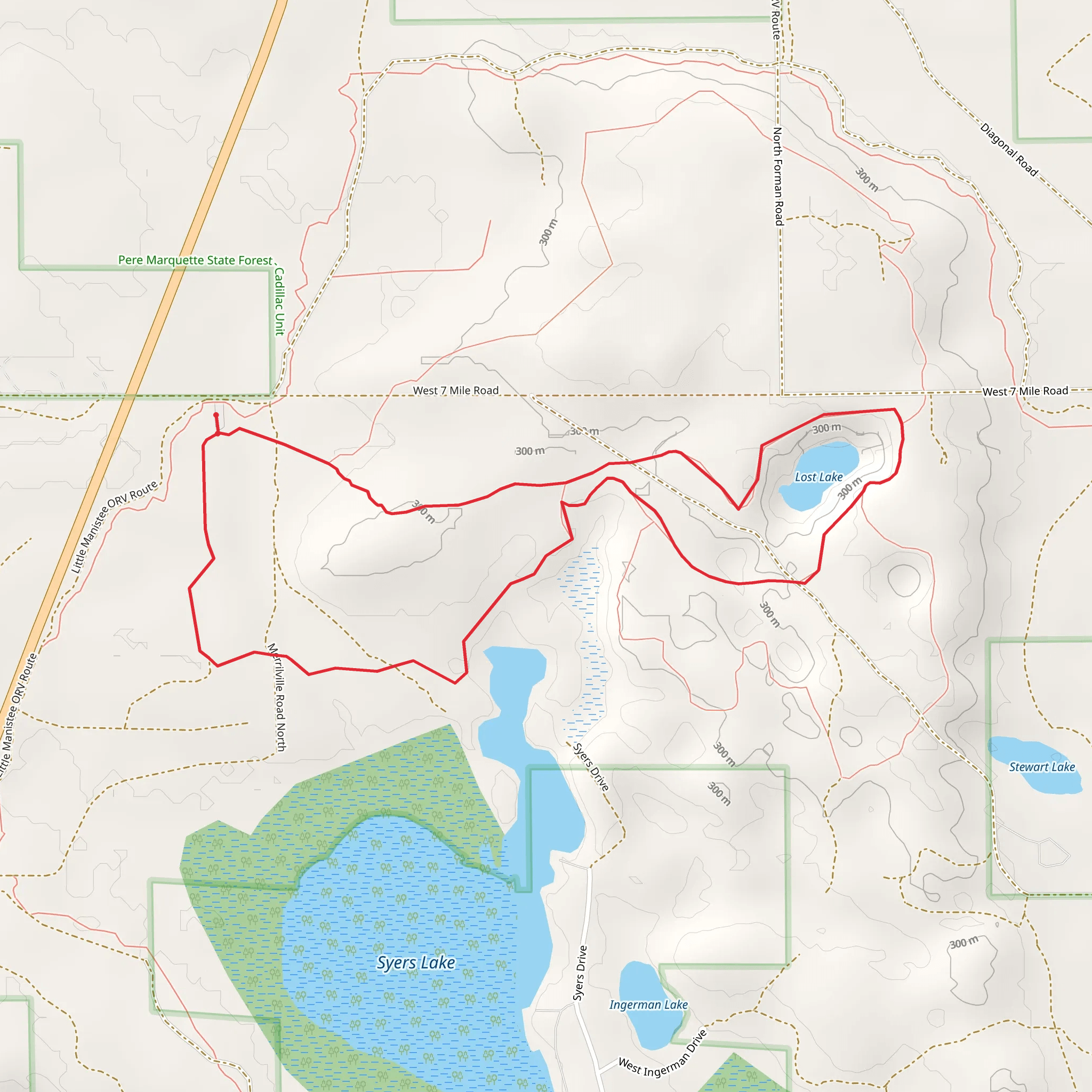 PineValley1 to 7 Loop mobile static map