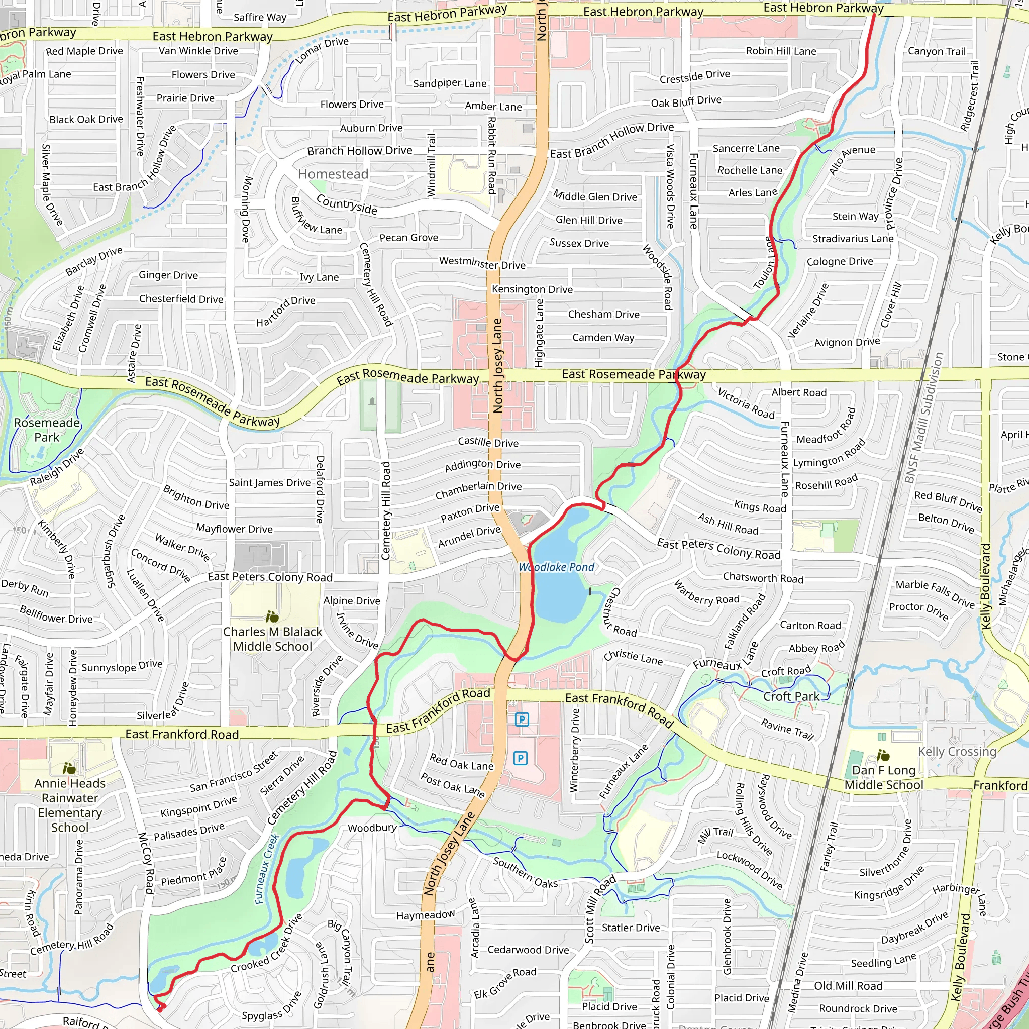 Furneaux Creek Blue Trail mobile static map