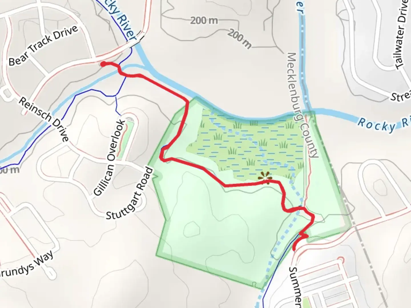 An image depicting the trail West Branch Nature Preserve Walk and its surrounding area.
