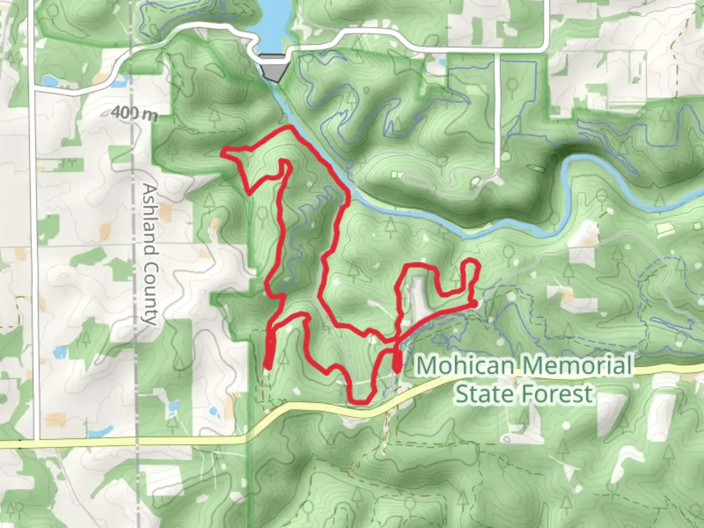 An image depicting the trail Hog Hollow Loop Trail and its surrounding area.