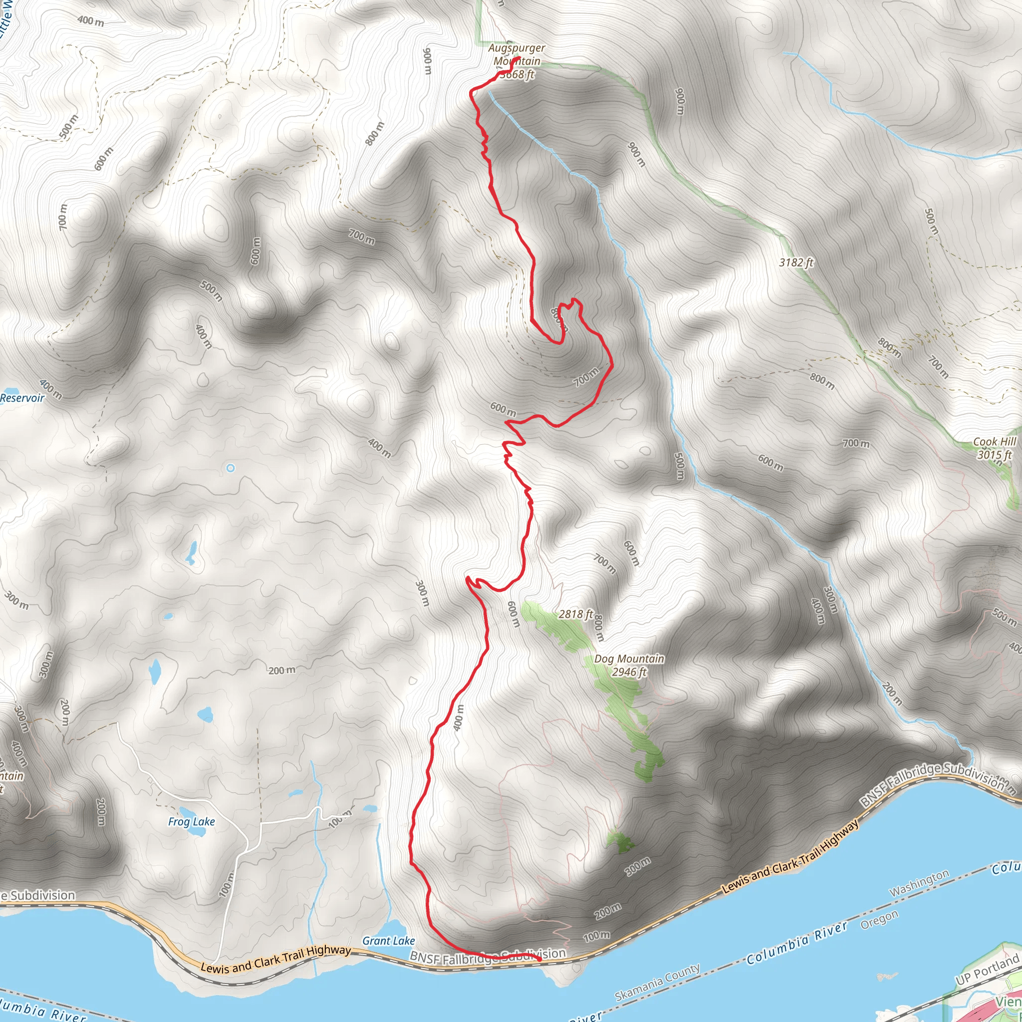 Augspurger Mountain Trail mobile static map