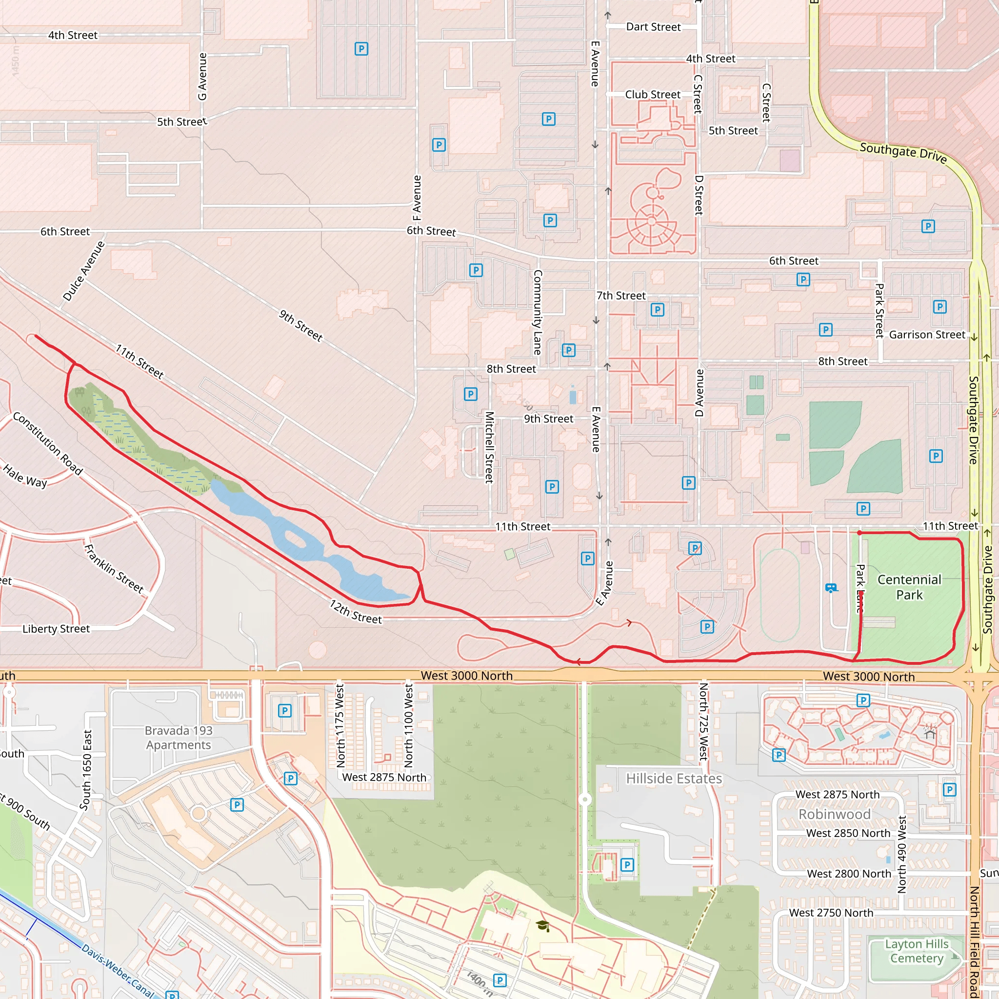 Centennial Park Loop mobile static map
