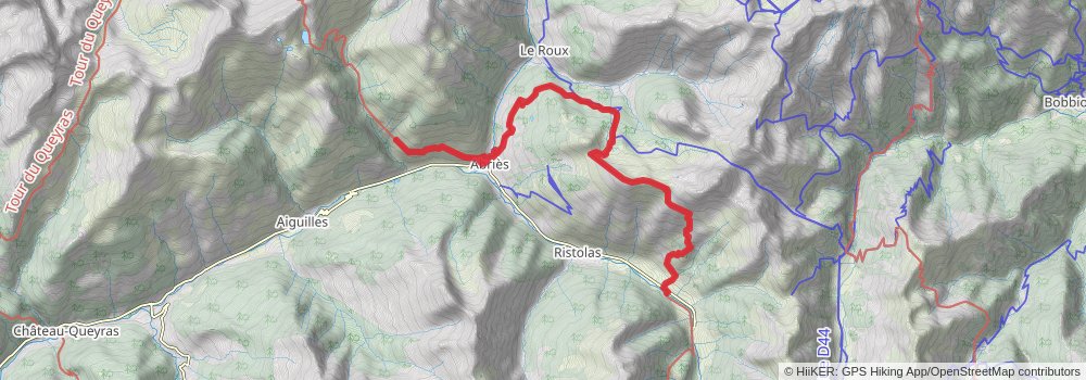 GR 58 - Le Tour Du Queyras A Pied stage 4 Map