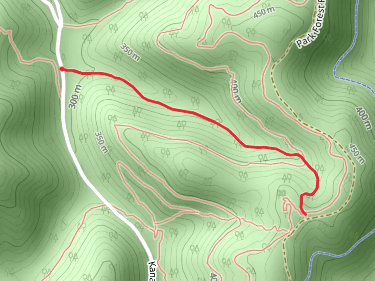 An image depicting the trail Johnson Hollow Trail and its surrounding area.