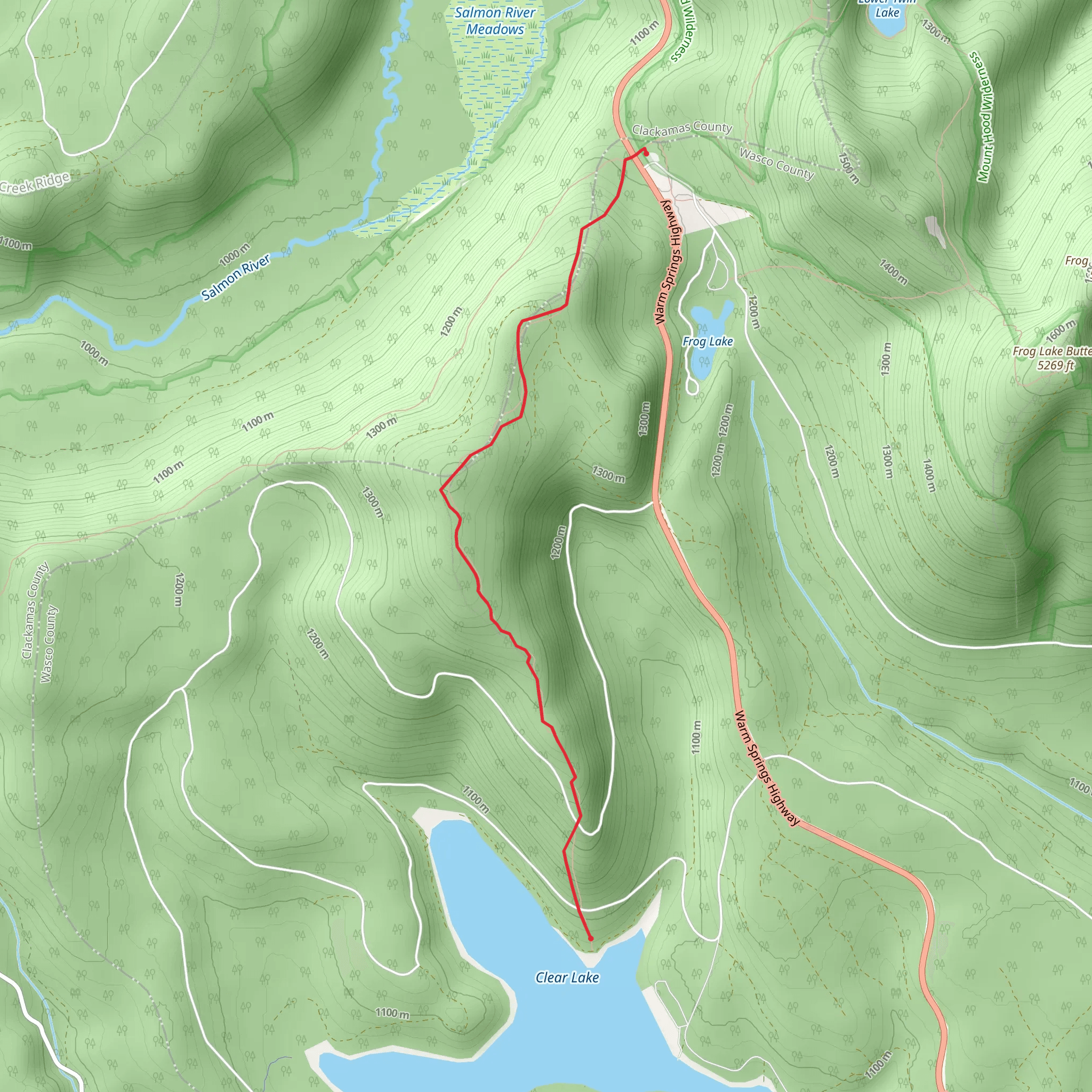 Clear Lake via Blue Box Trail mobile static map