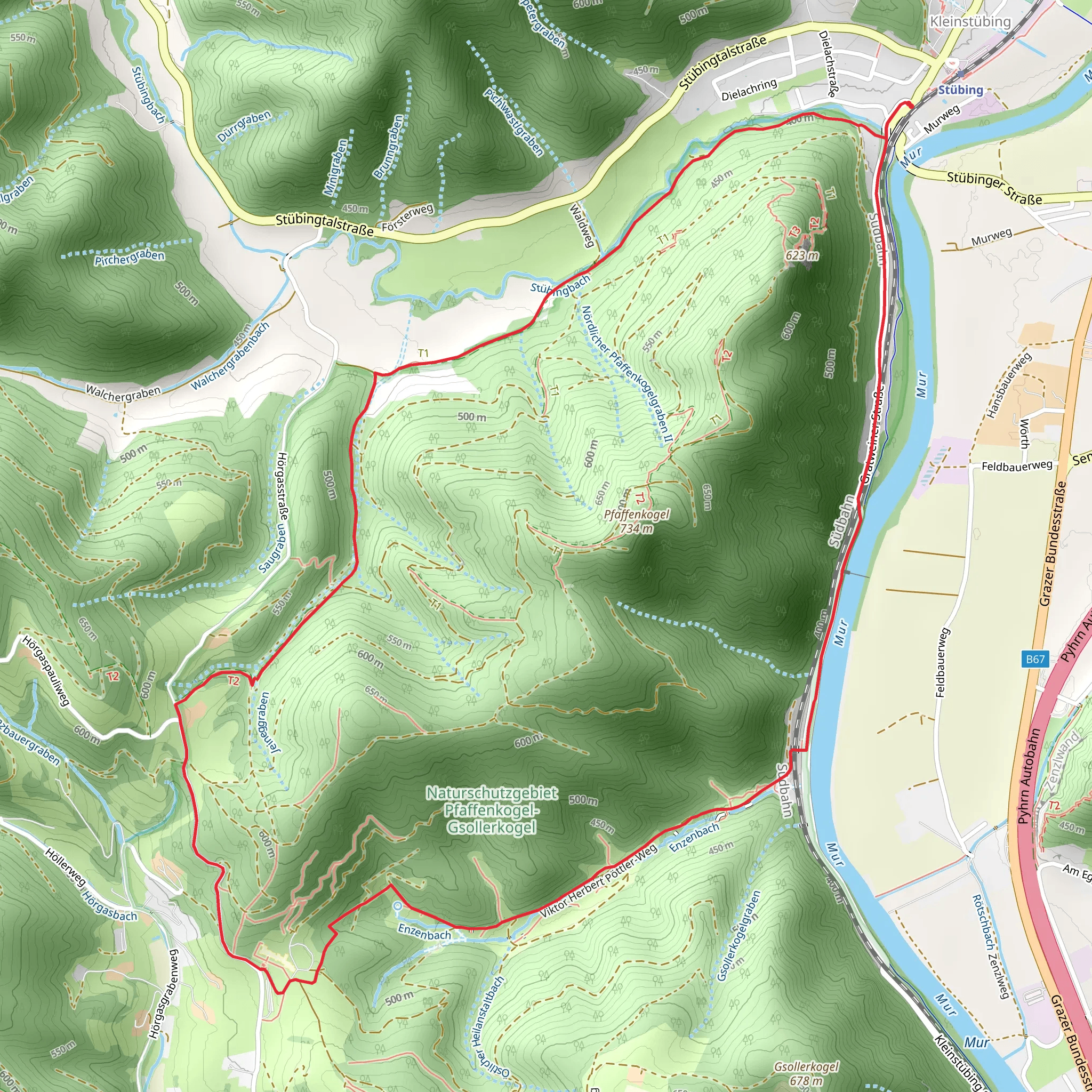 Stübing and Pfaffenkogel Loop mobile static map