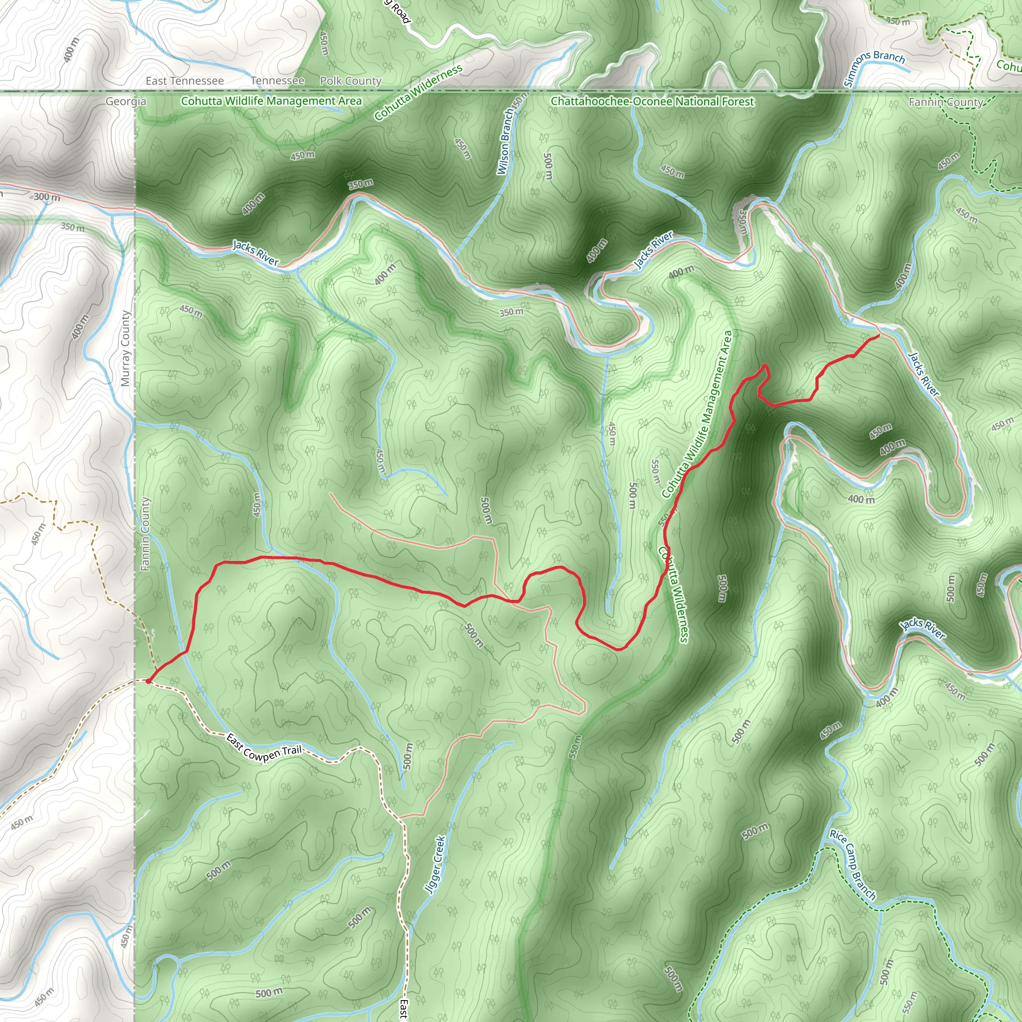 Jacks River via Horseshoe Bend mobile static map
