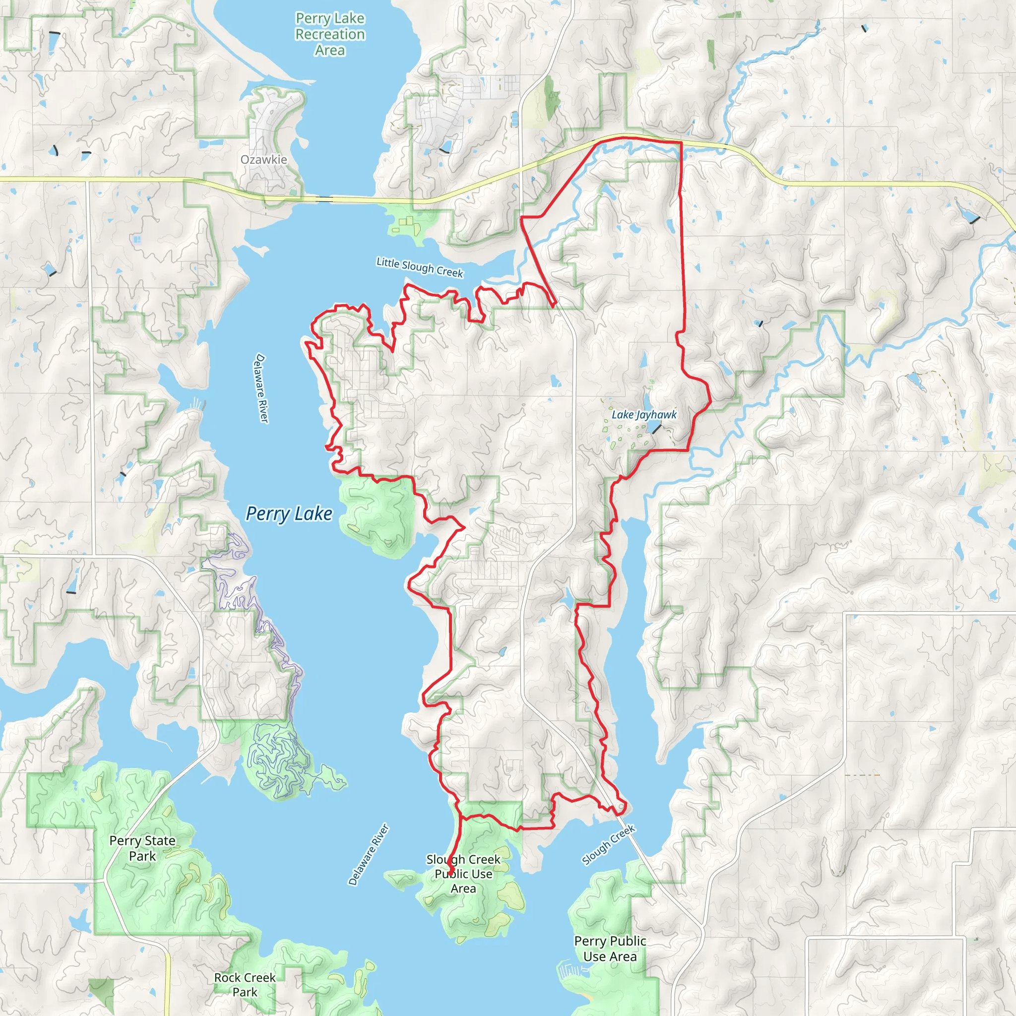 Perry Lake Trail mobile static map
