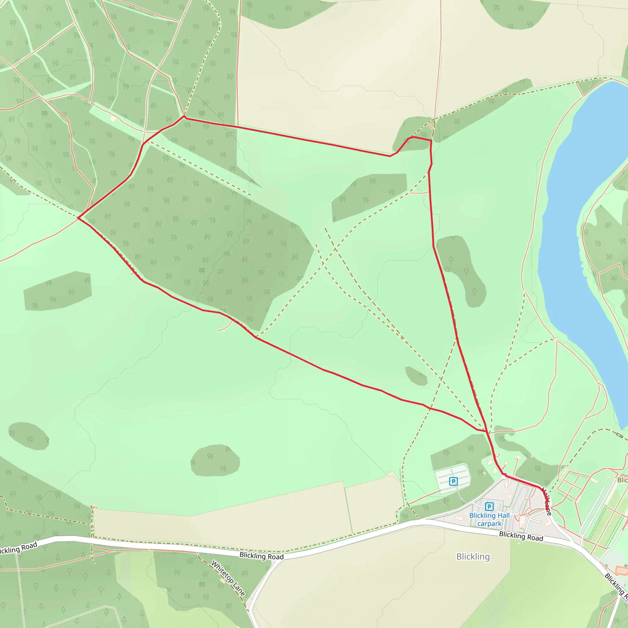 Blickling Mausoleum Walk - Norfolk mobile static map