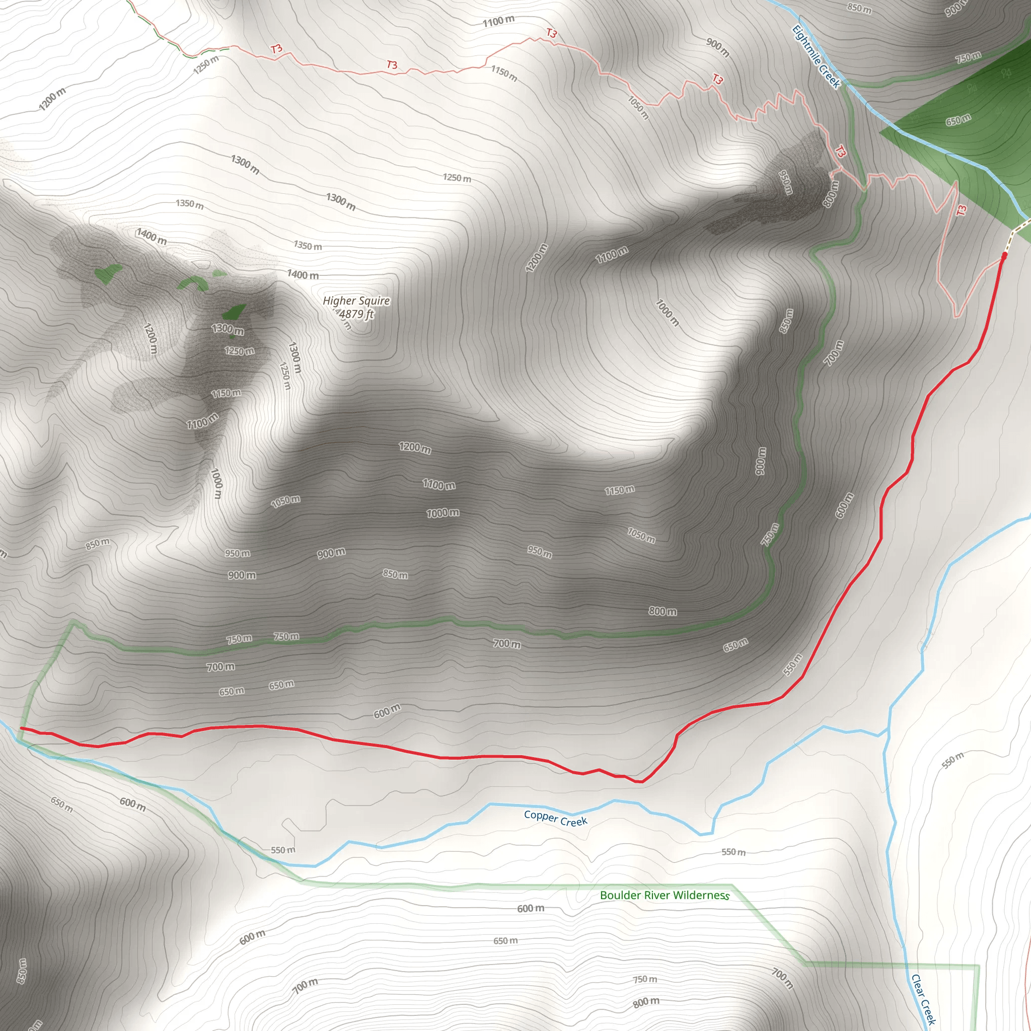 Copper Creek Trail mobile static map