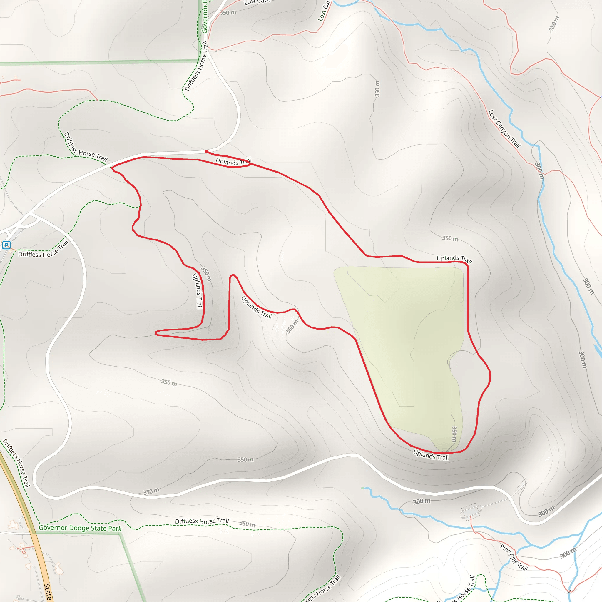 Uplands Loop Trail mobile static map