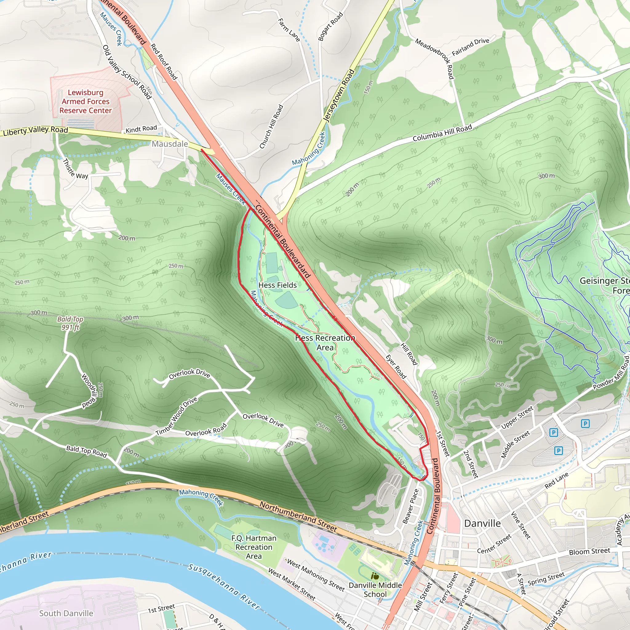 J Manley Robbins Trail mobile static map
