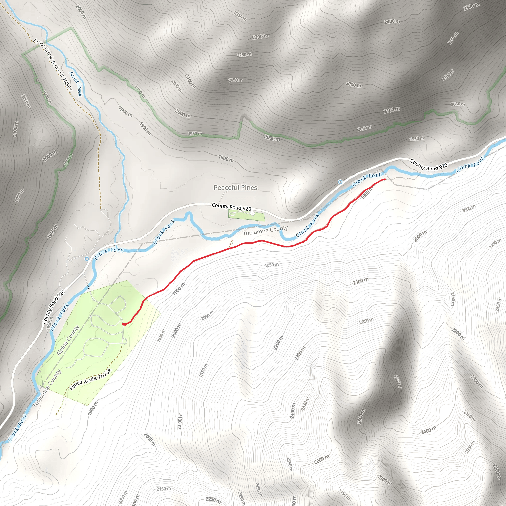 Clark Fork Campground Trail mobile static map