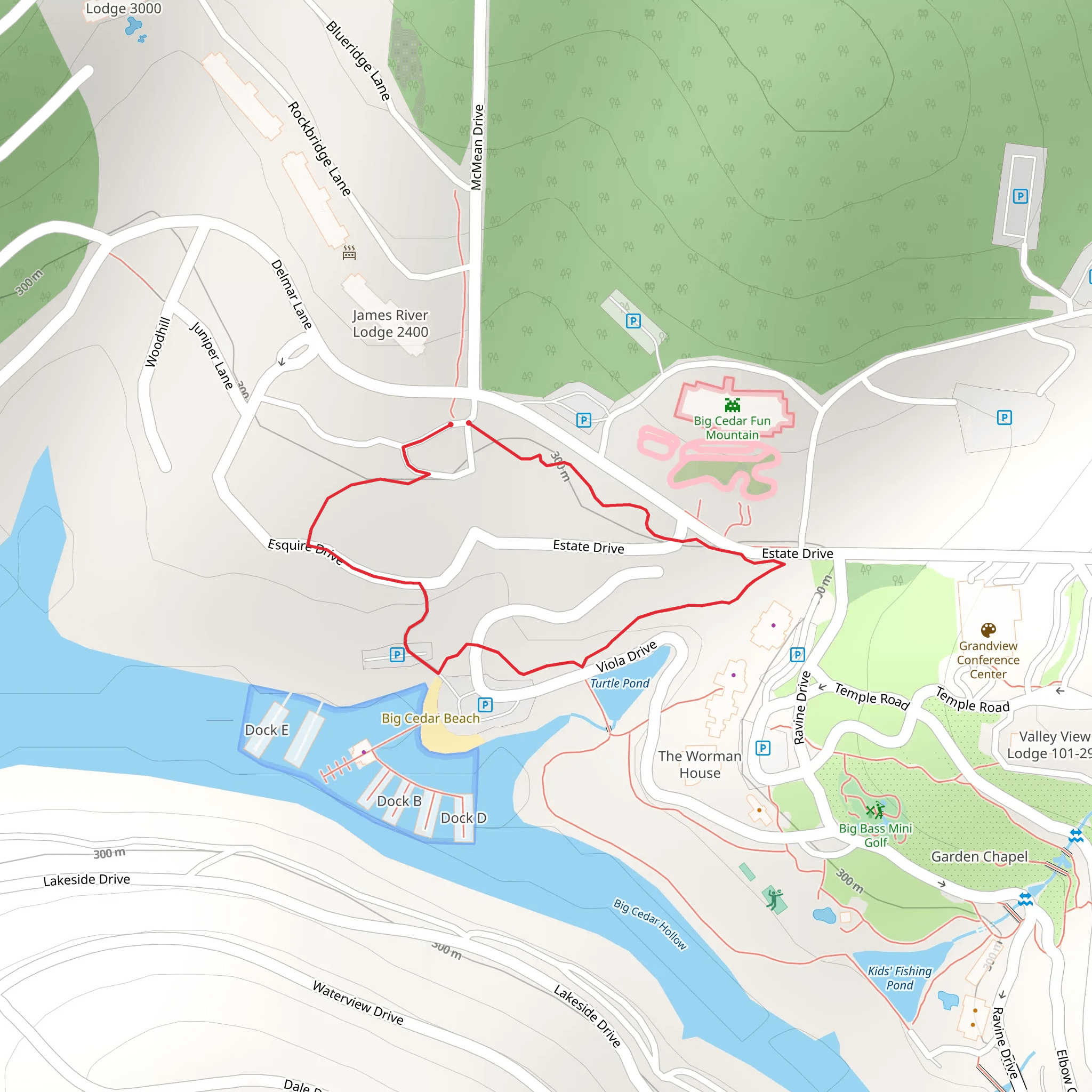 Loop around Estate Drive mobile static map