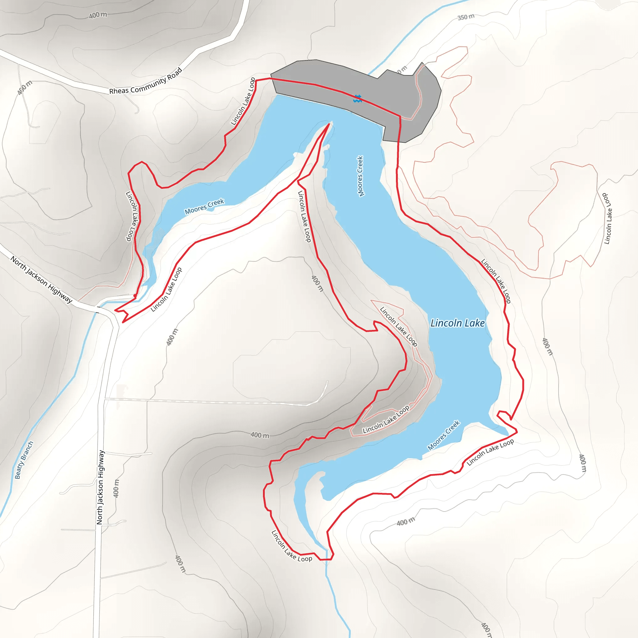 Lincoln Lake Loop mobile static map
