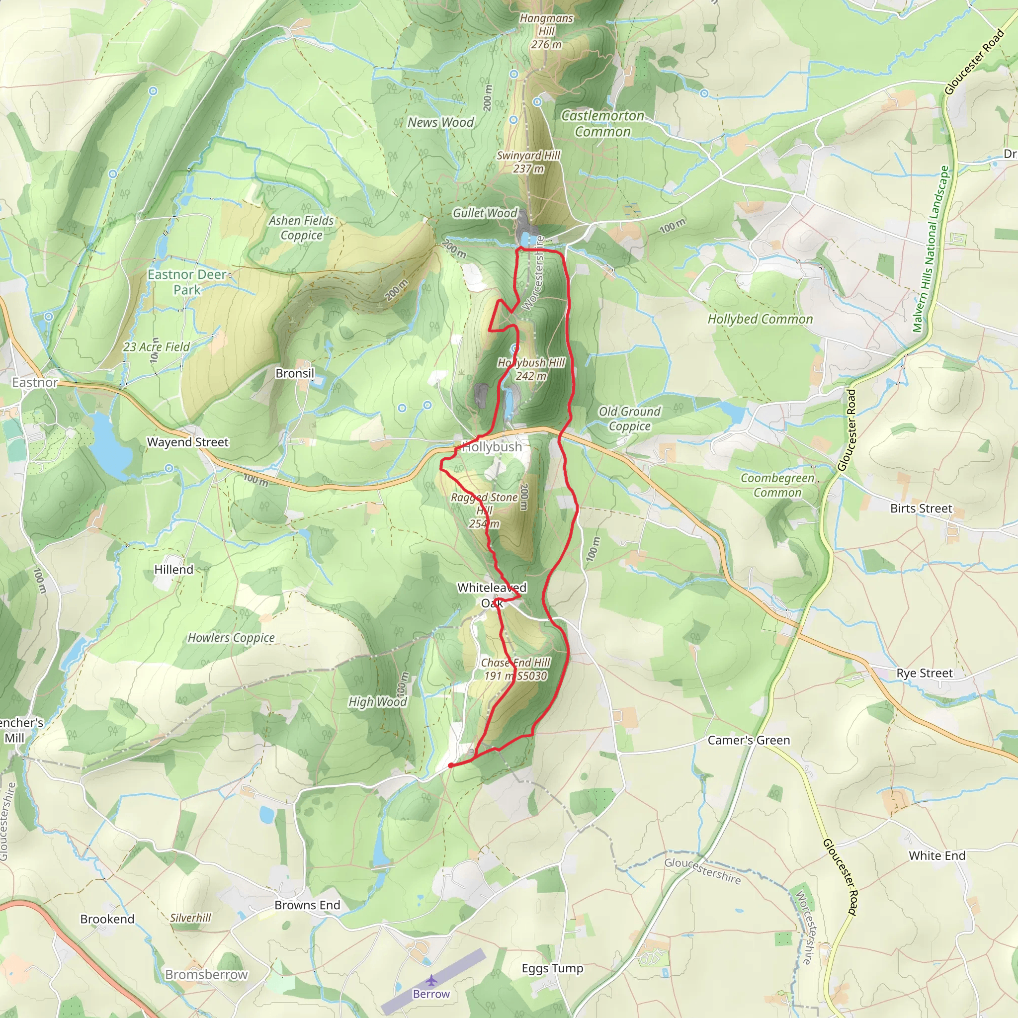 Chase End Hill, Ragged Stone Hill and Midsummer Hill Loop mobile static map