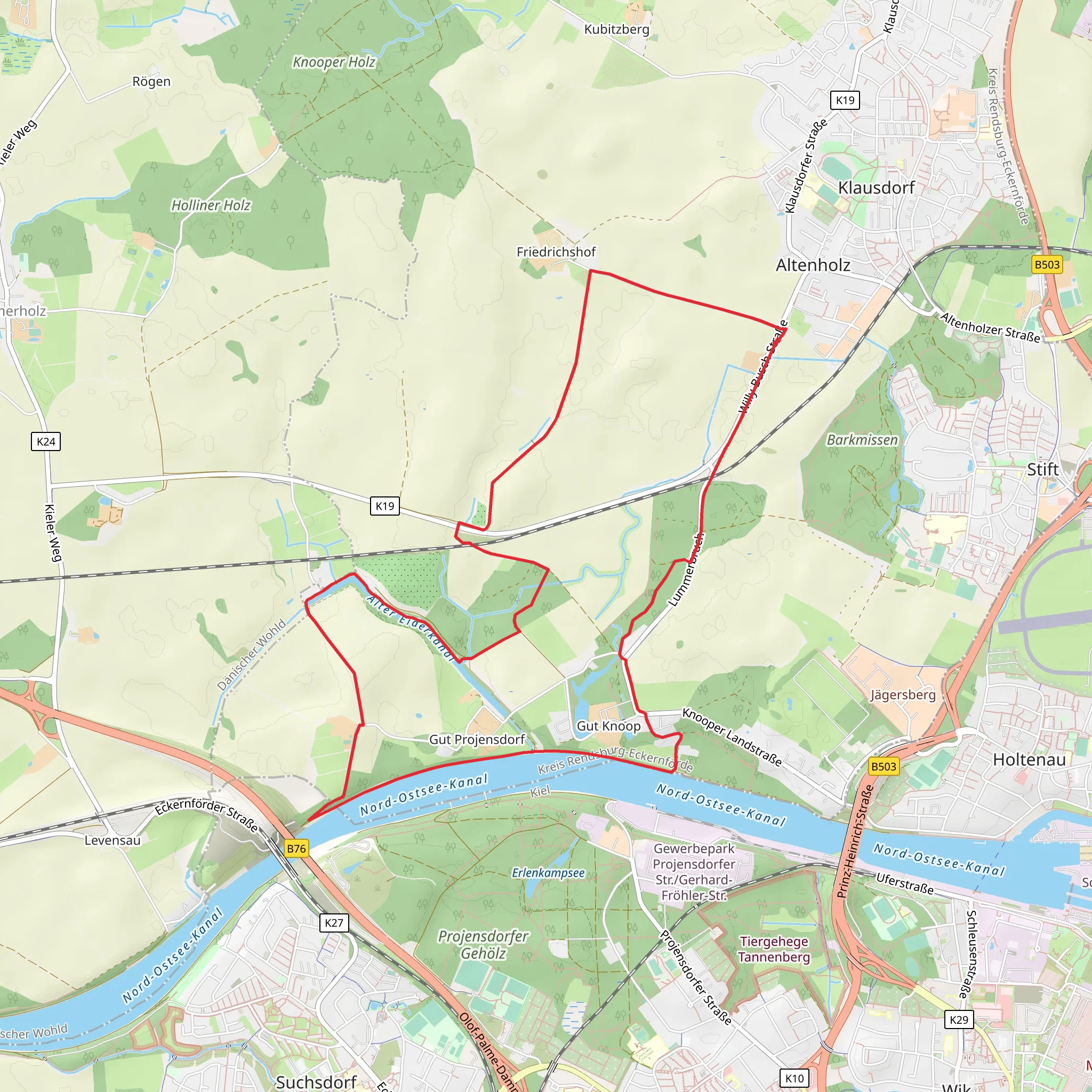 Kiel Canal via Friedrichshofer Weg mobile static map