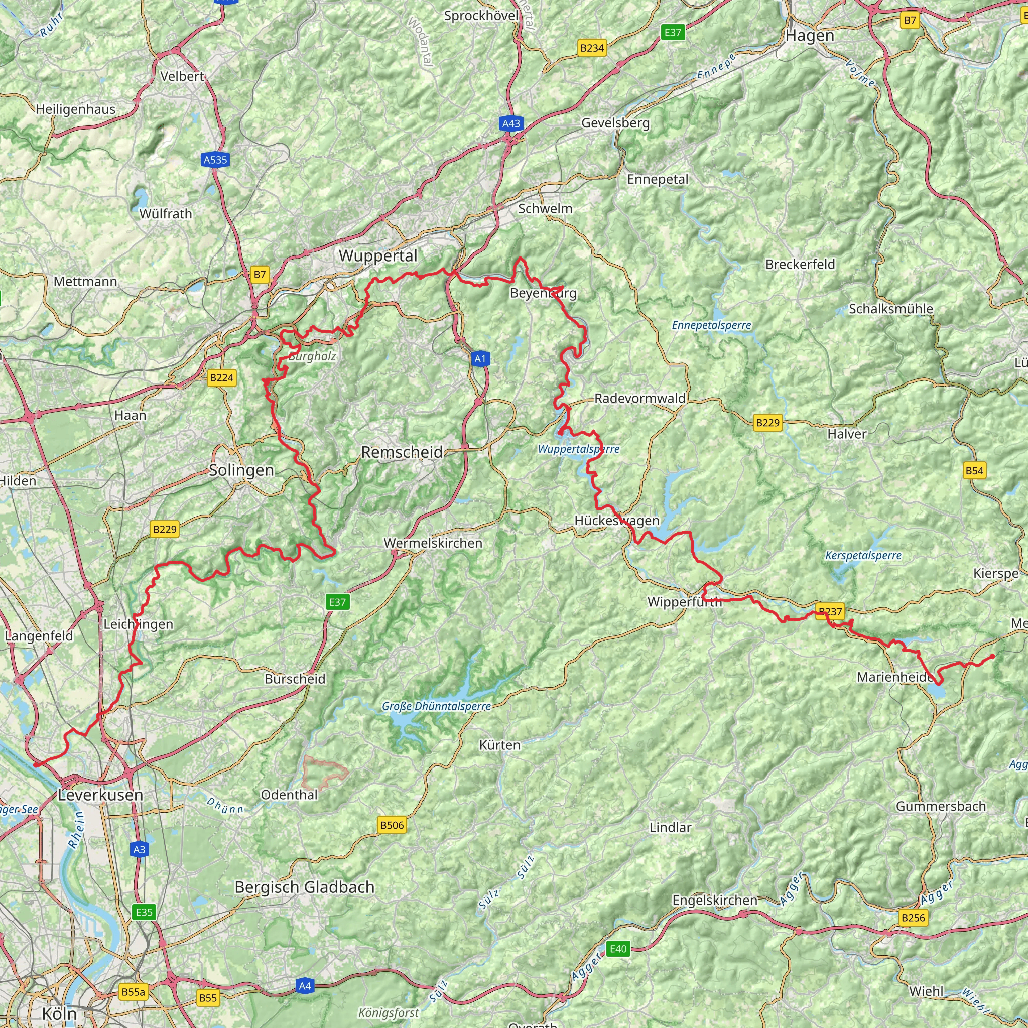 Wupperweg mobile static map