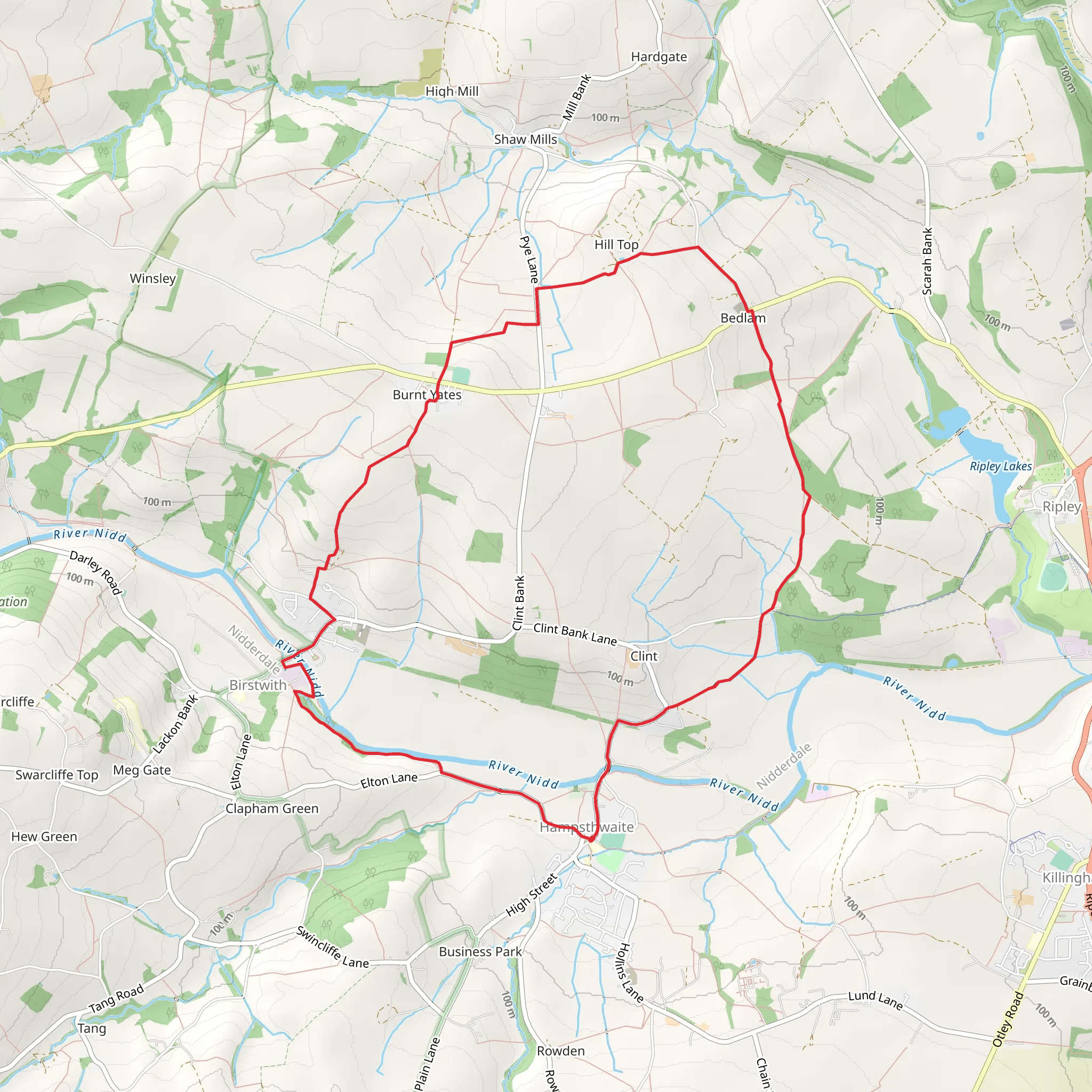 Hampsthwaite and Ripley Park mobile static map