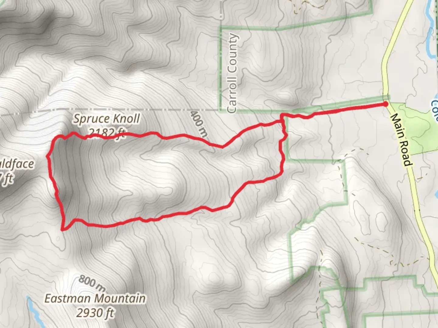 An image depicting the trail Spruce Knoll Loop Trail and its surrounding area.
