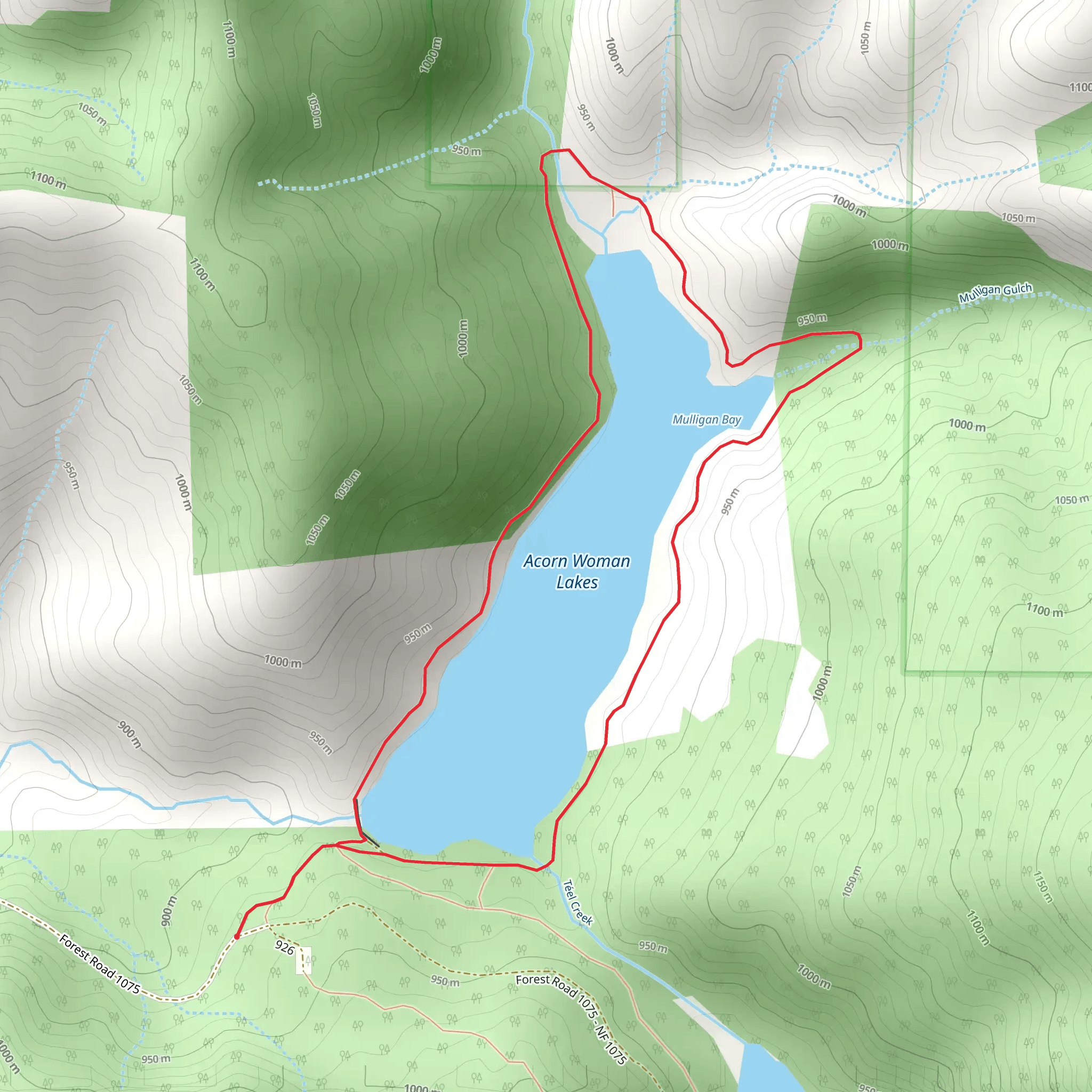 Acorn Woman Lakes Loop mobile static map