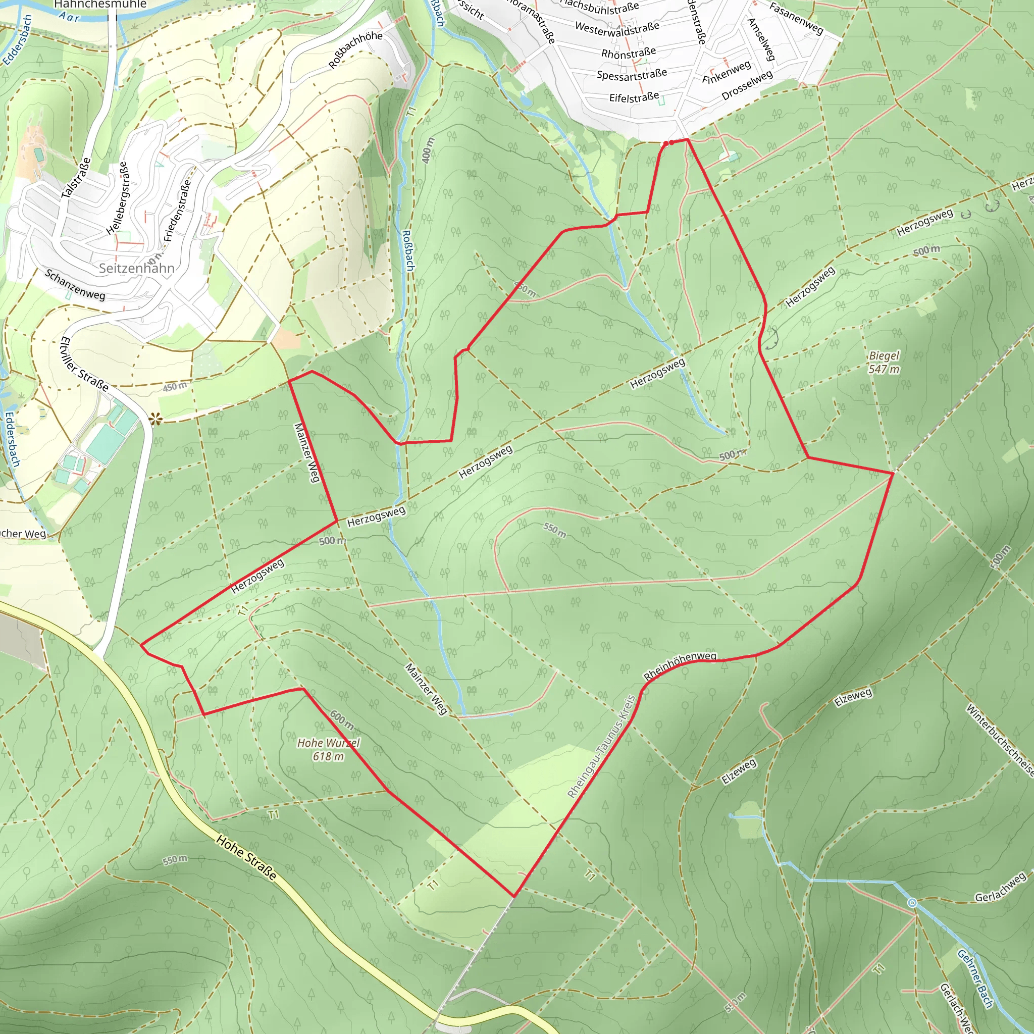 Rotes Quadrat and Fuchs Loop mobile static map