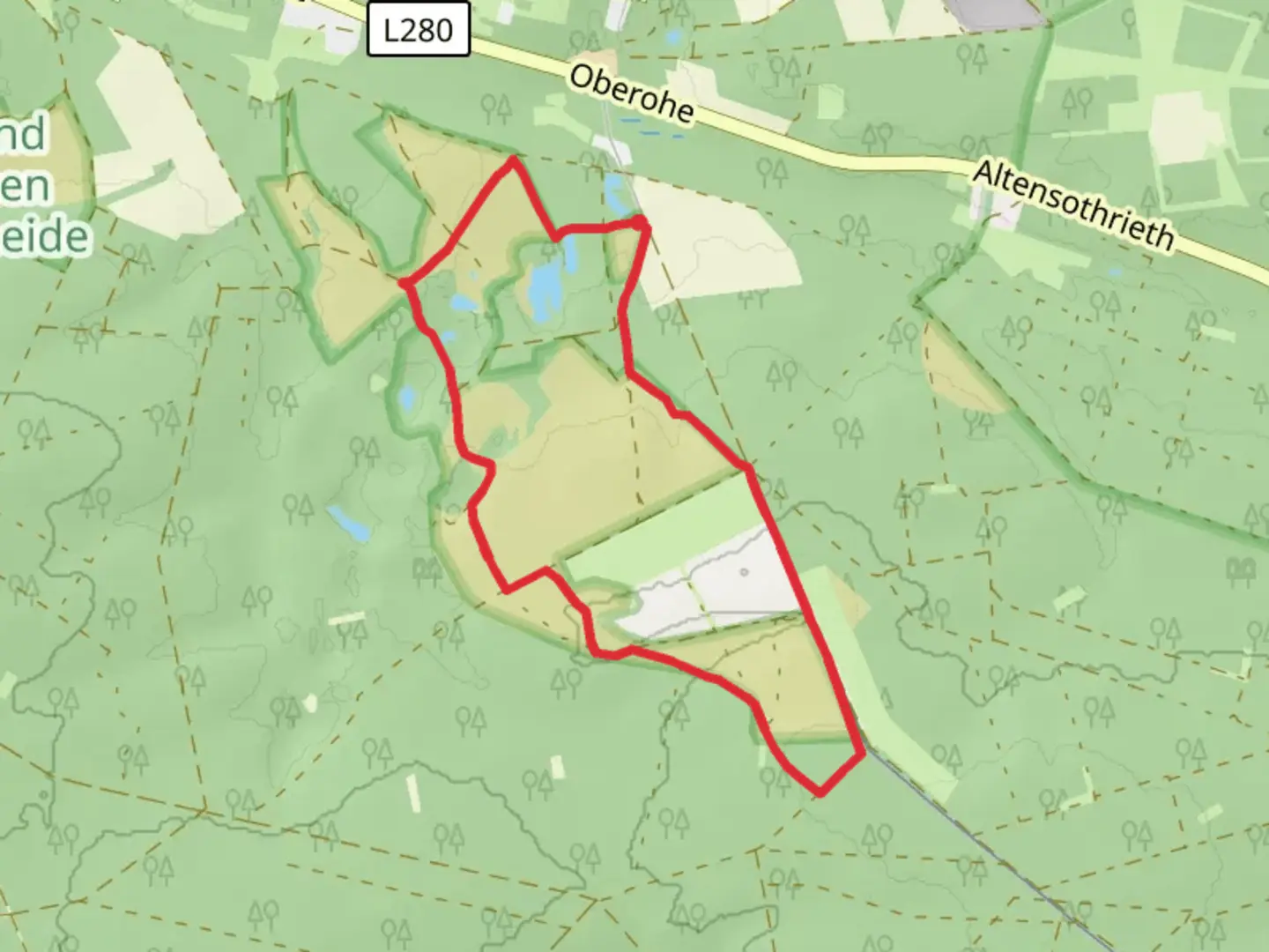 An image depicting the trail Kieselgur-Rundwanderweg and its surrounding area.