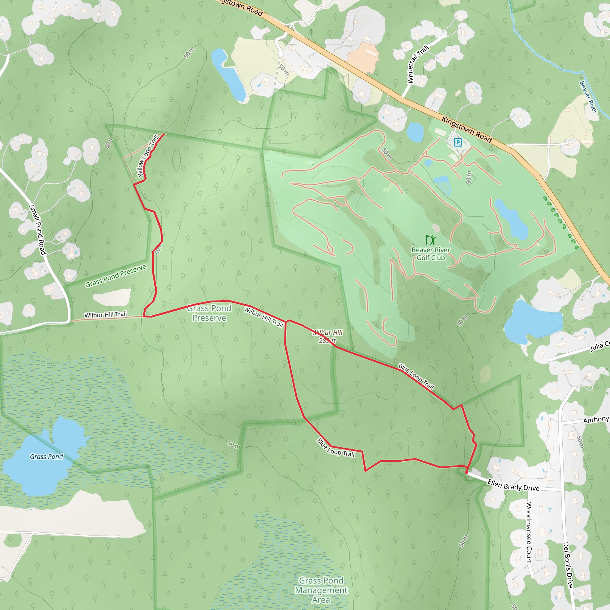 Blue and Wilbur Hill Loop Trail mobile static map