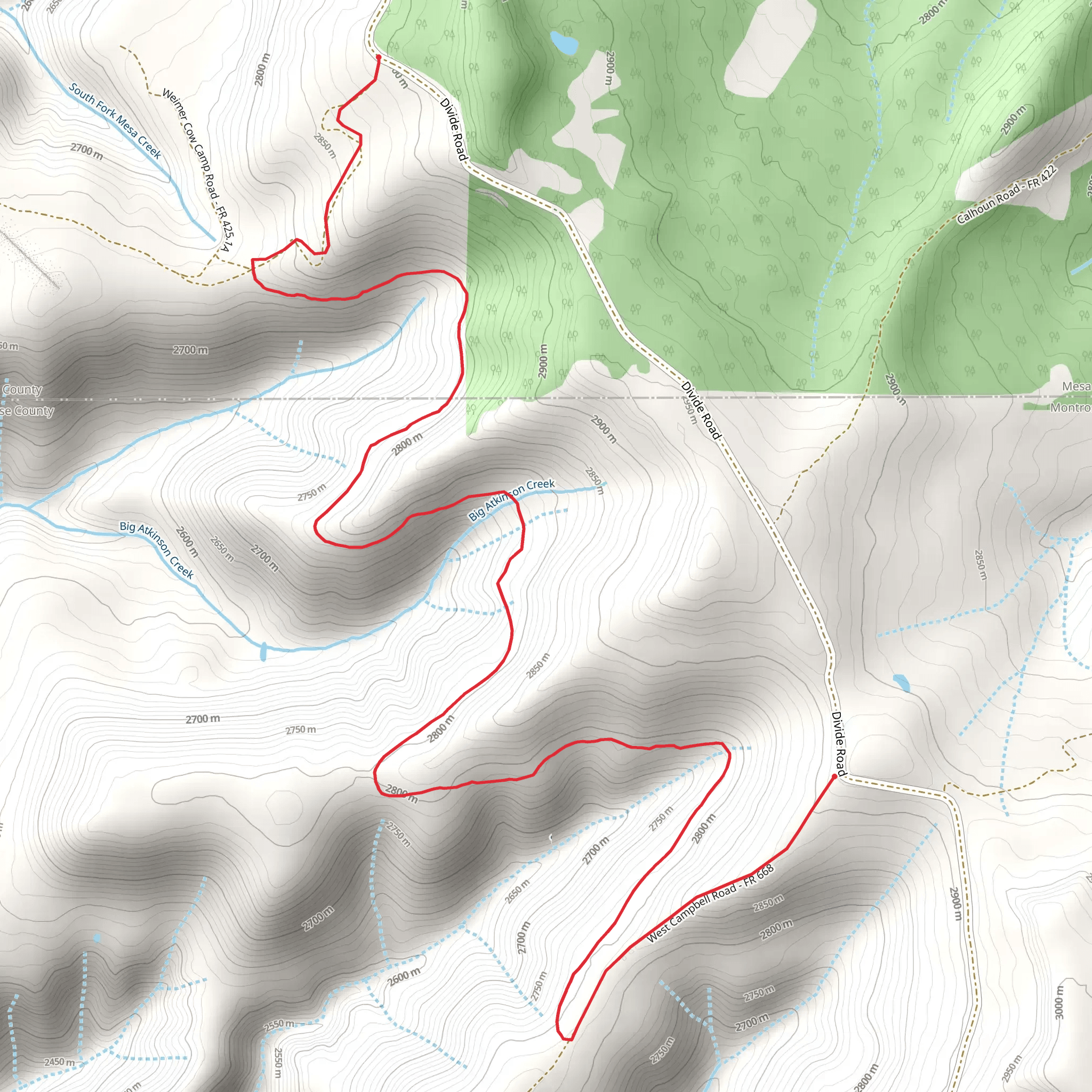 Atkinson Bench Trail mobile static map