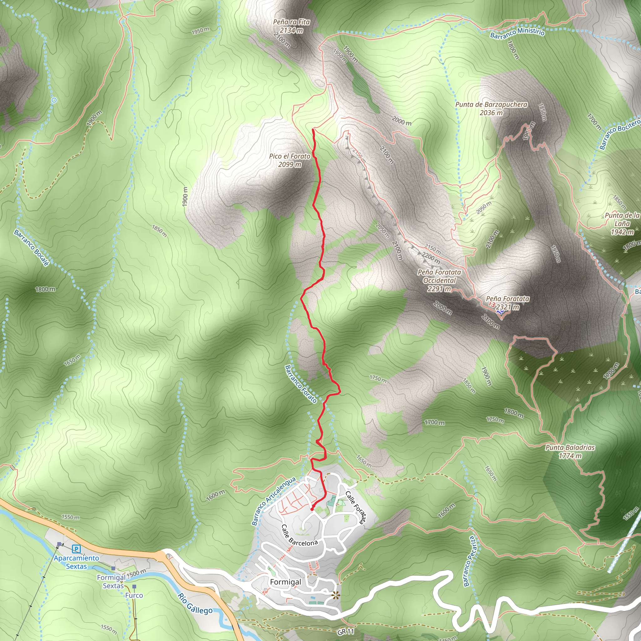 Formigal - Collado de Foratata PR HU 90 mobile static map